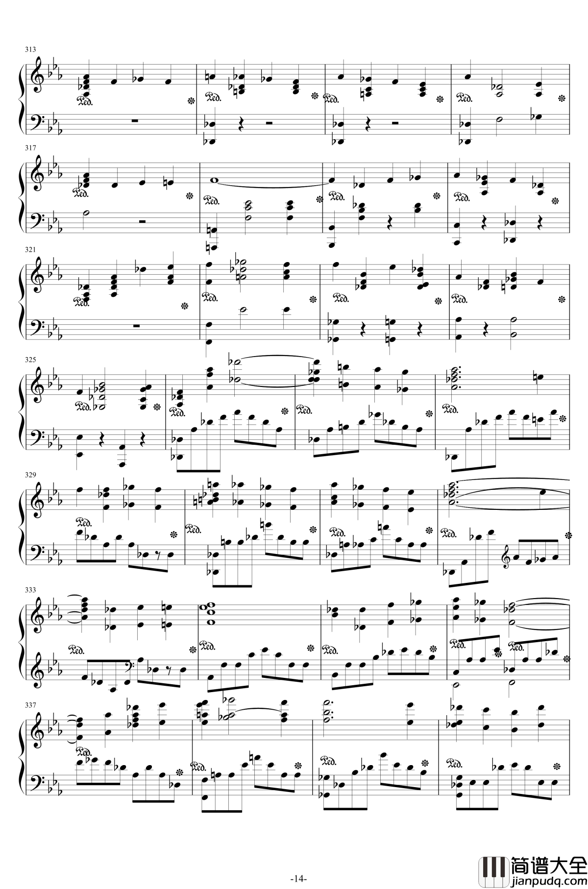 第二钢琴协奏曲钢琴谱_第三乐章独奏版_c小调_拉赫马尼若夫