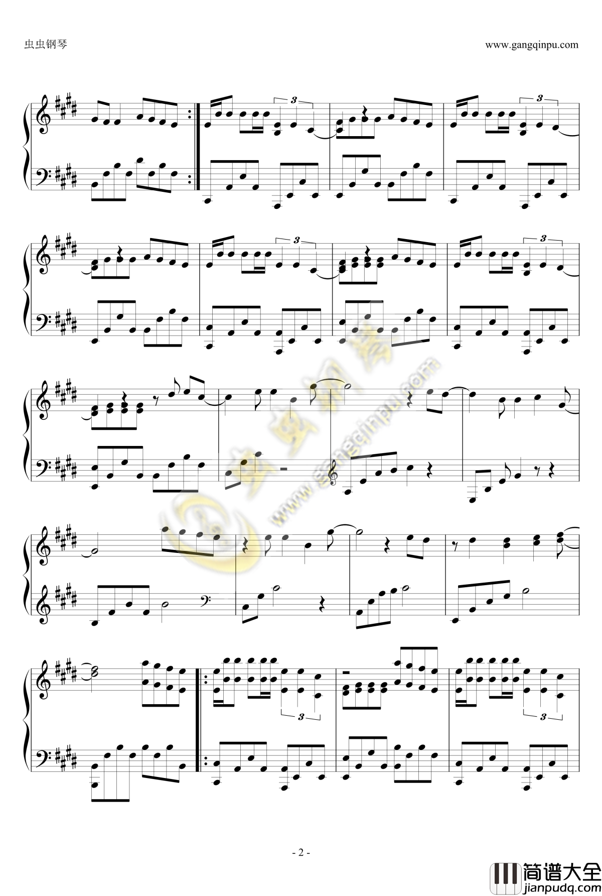 光年之外钢琴谱_太空旅客主题曲_邓紫棋