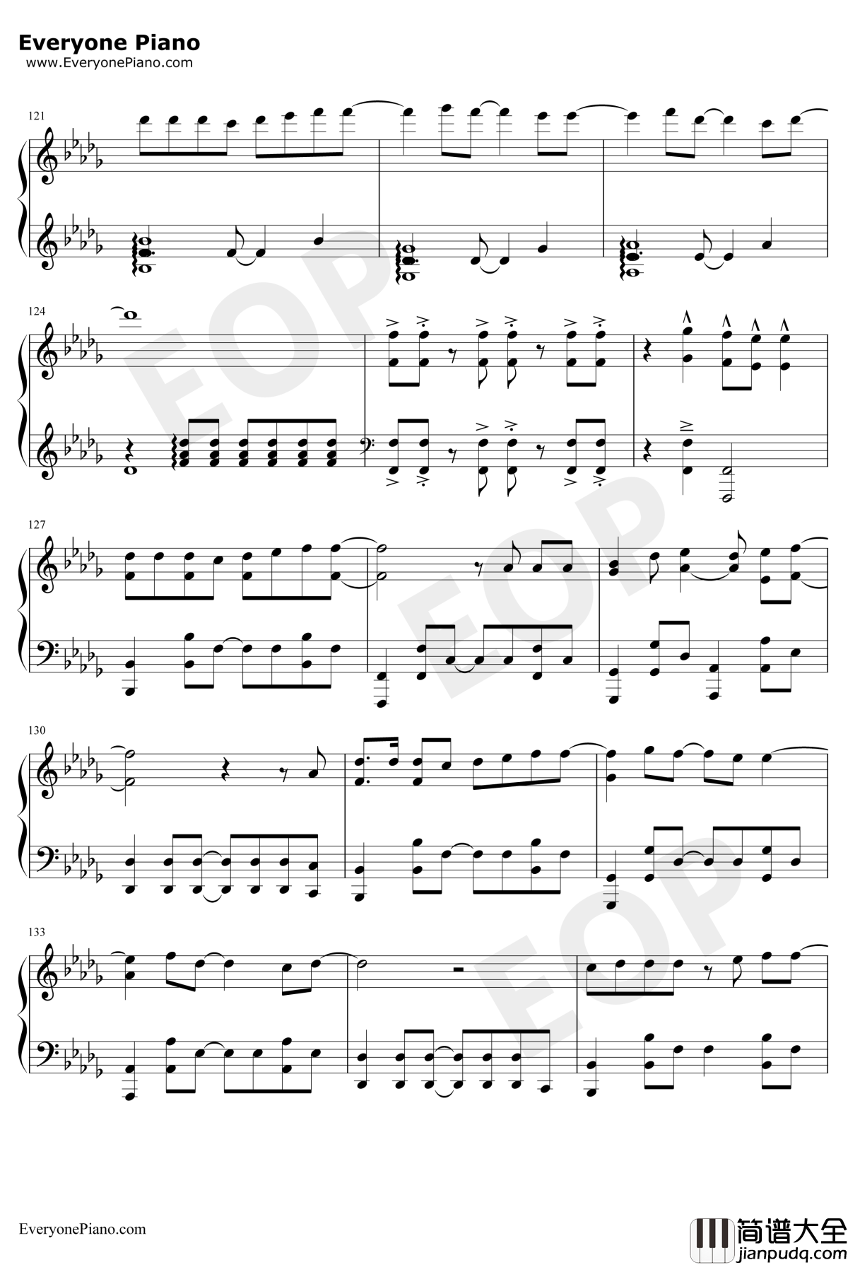 さよならエレジー钢琴谱_菅田将晖_终结一吻主题曲
