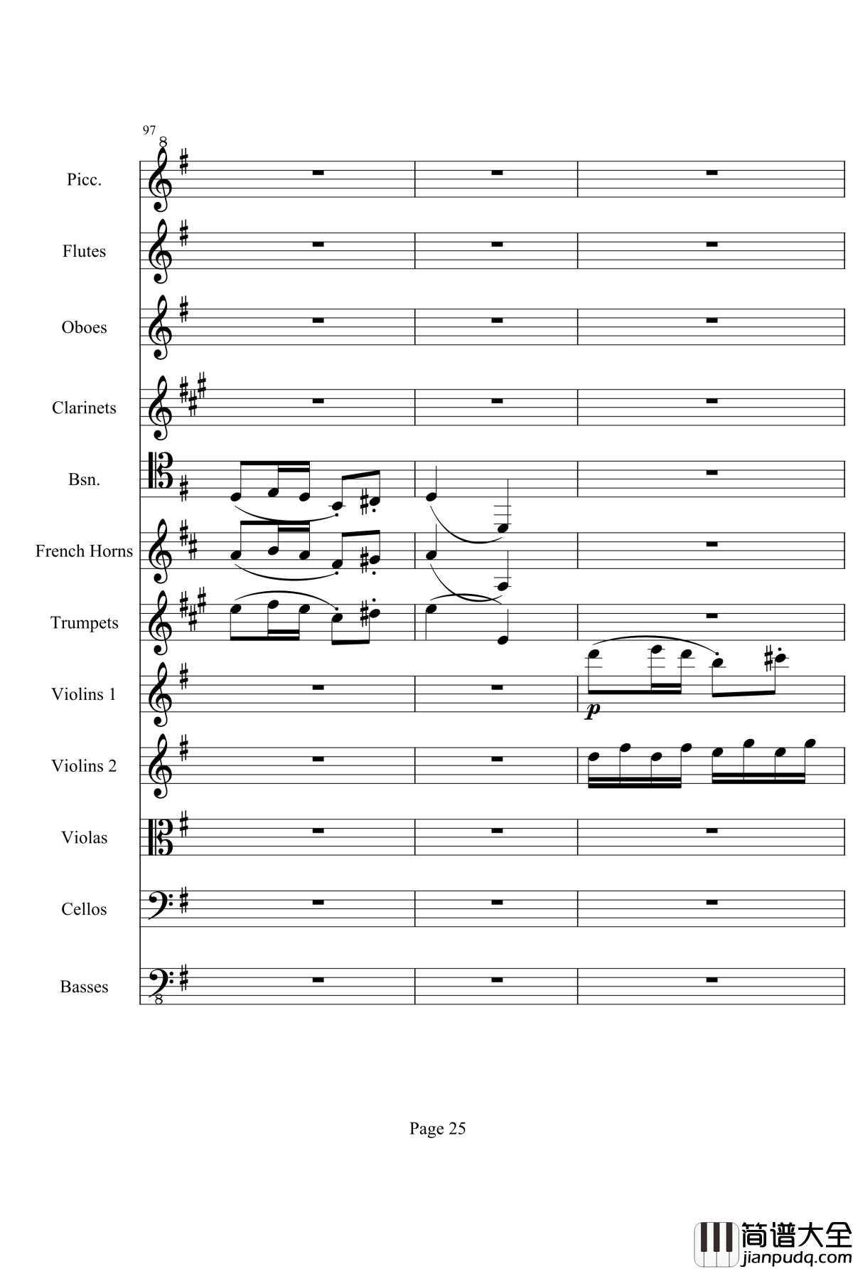 奏鸣曲之交响钢琴谱_第25首_Ⅲ_贝多芬_beethoven