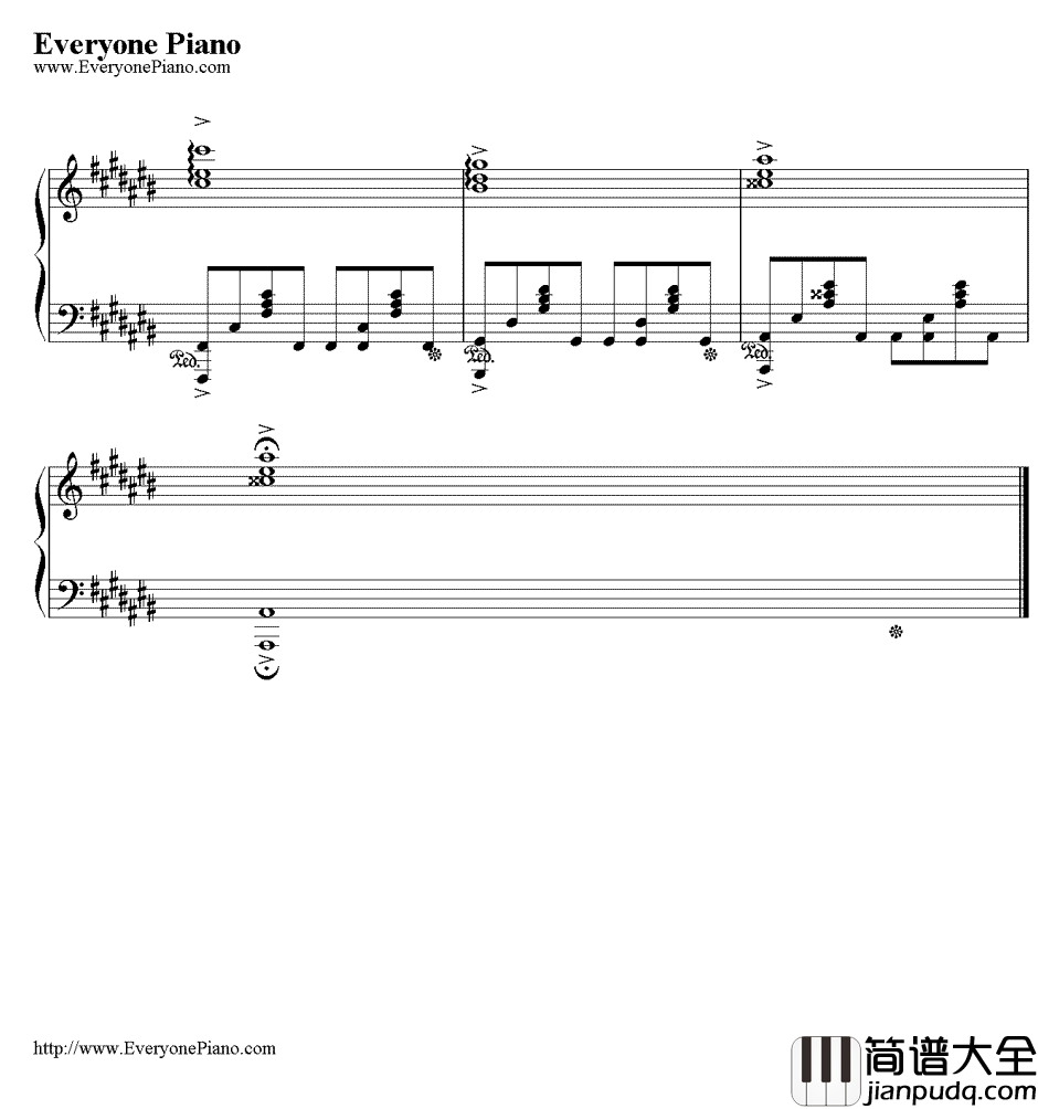 绯色之空钢琴谱_川田麻美_灼眼的夏娜主题曲