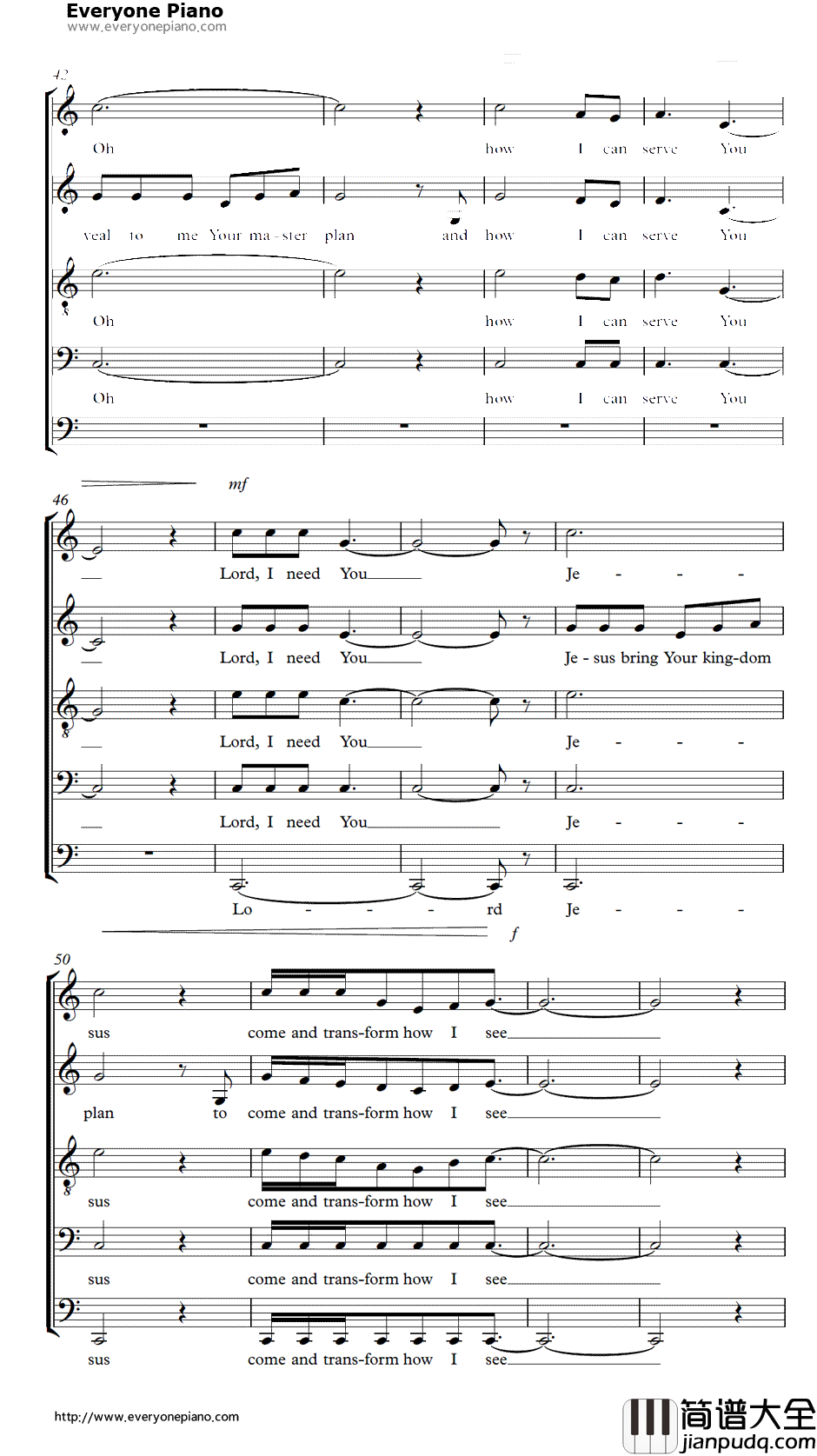 Lord_I_Need_You钢琴谱_克里斯托弗·德韦恩·汤姆林
