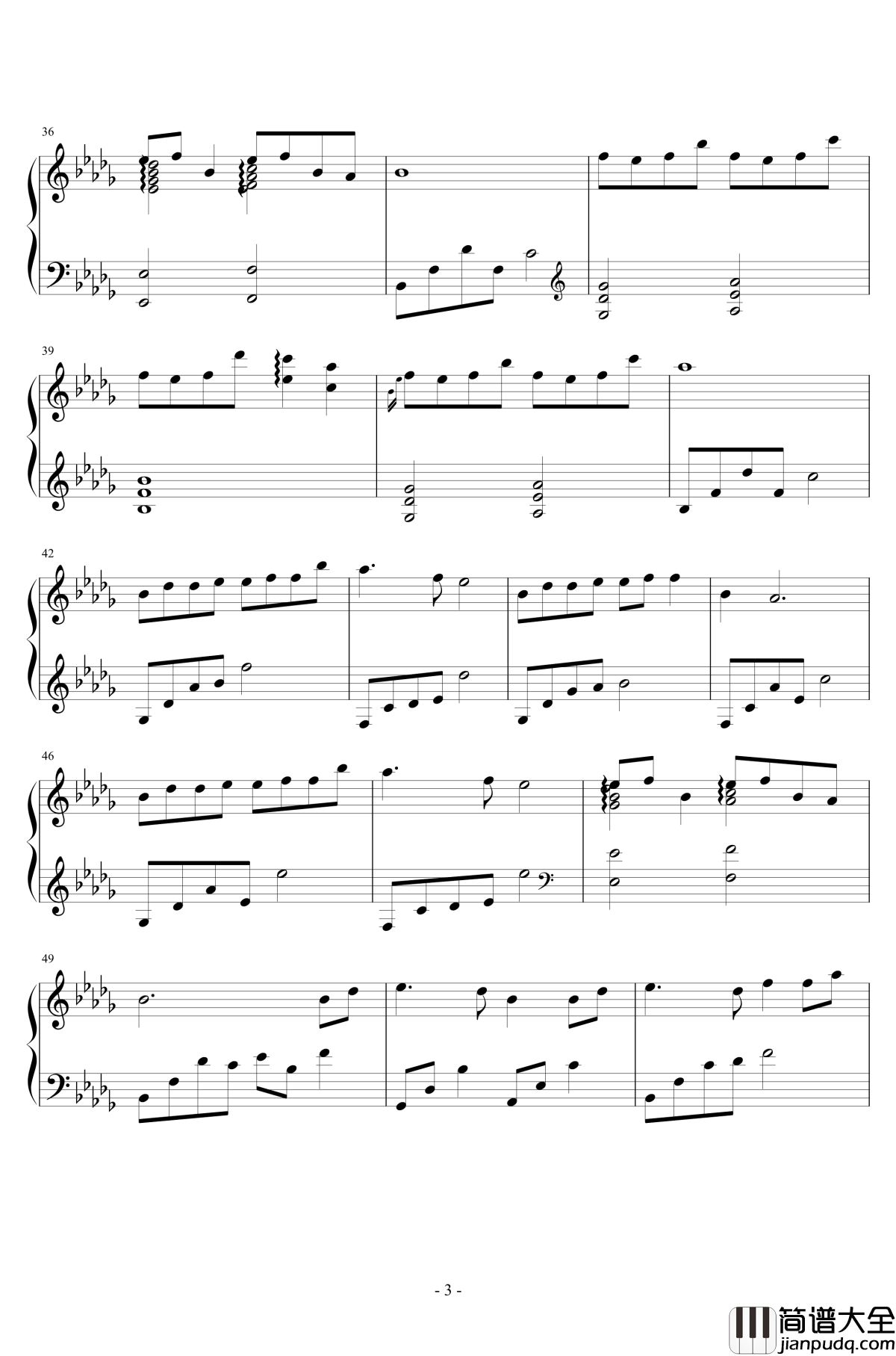 大鱼钢琴谱__大鱼海棠_印象曲_大鱼海棠_周深