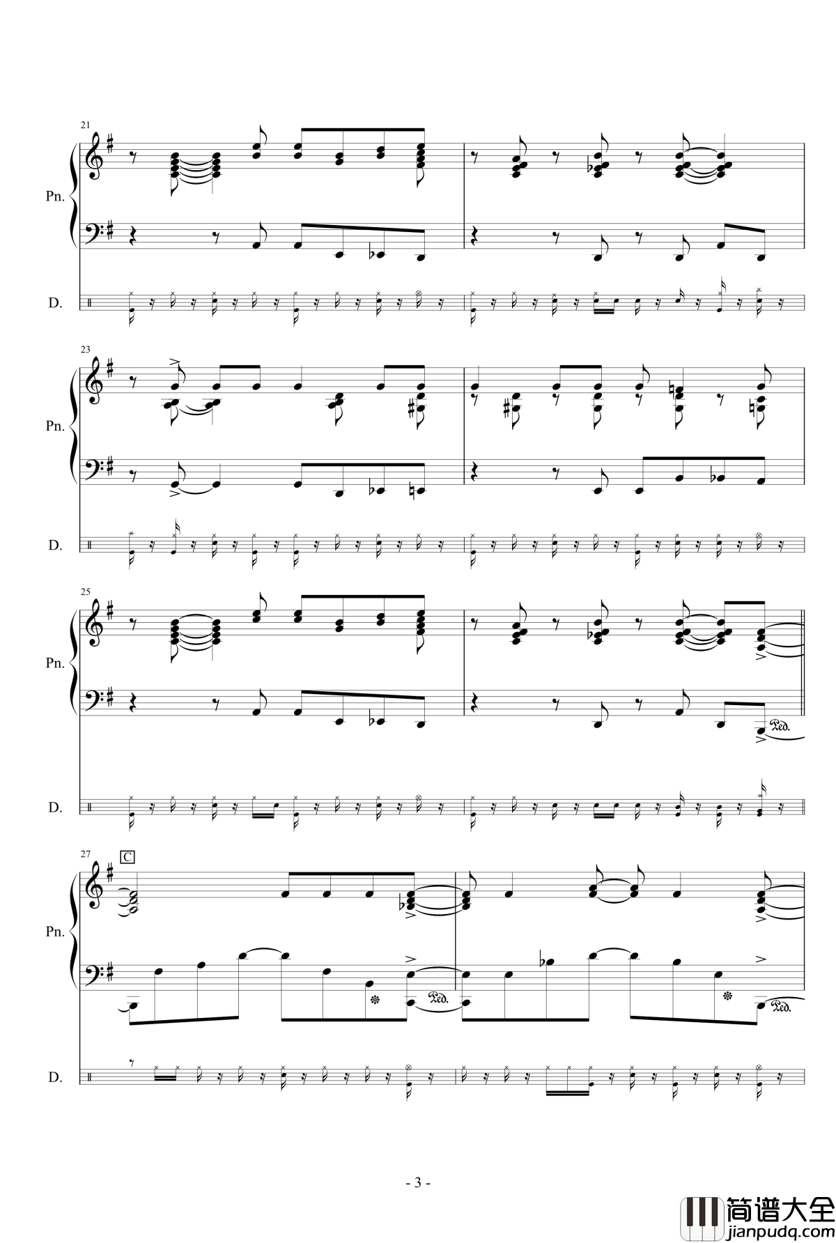 Enter_Sandman_爵士版钢琴谱_Metallica