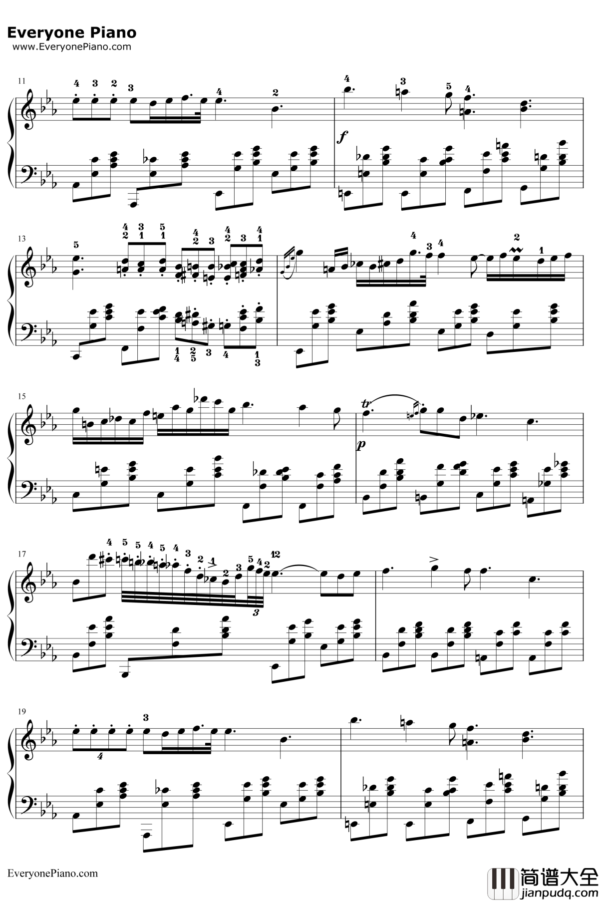 降E大调夜曲钢琴谱__肖邦