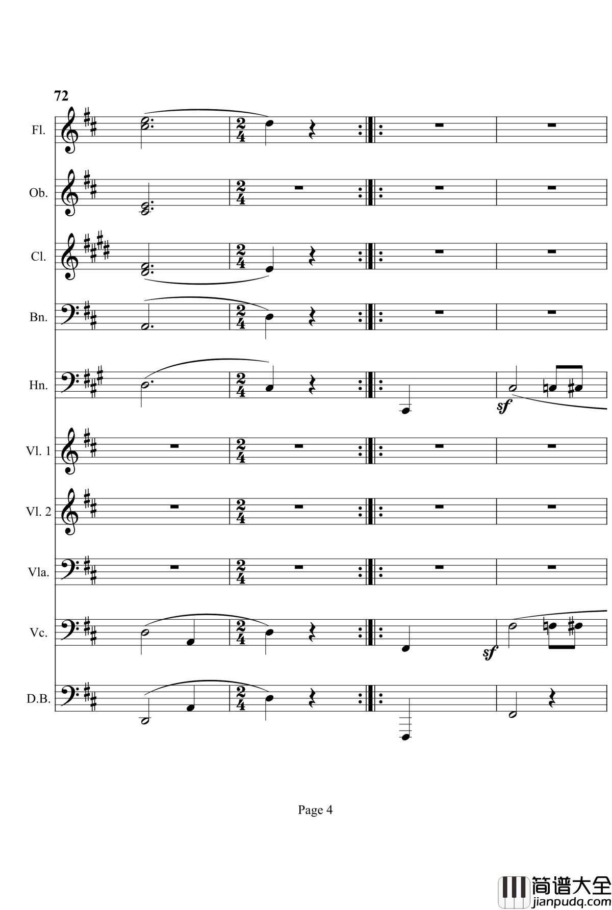 奏鸣曲之交响钢琴谱_第7首_Ⅲ_贝多芬_beethoven