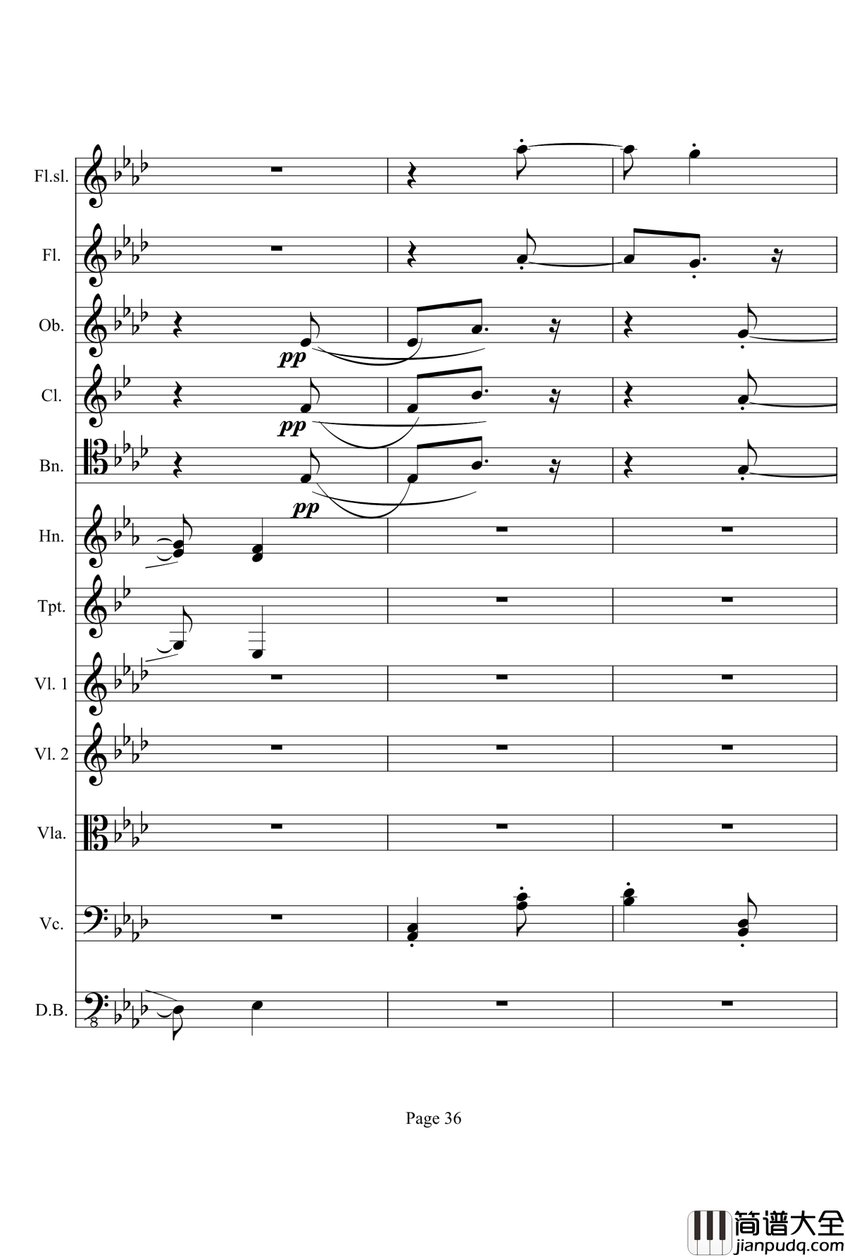 奏鸣曲之交响钢琴谱_第12首_Ⅰ_贝多芬_beethoven
