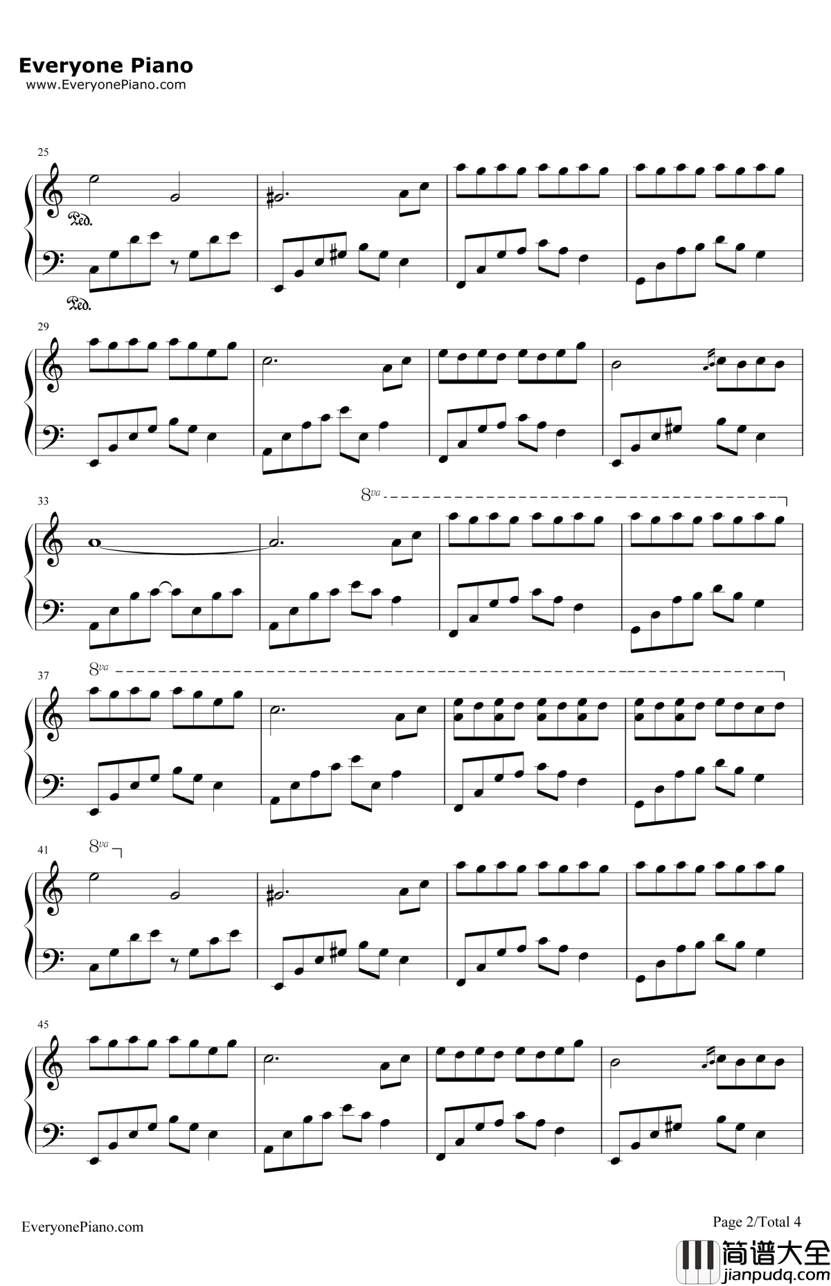 夜的钢琴曲6钢琴谱_石进_夜的钢琴曲6