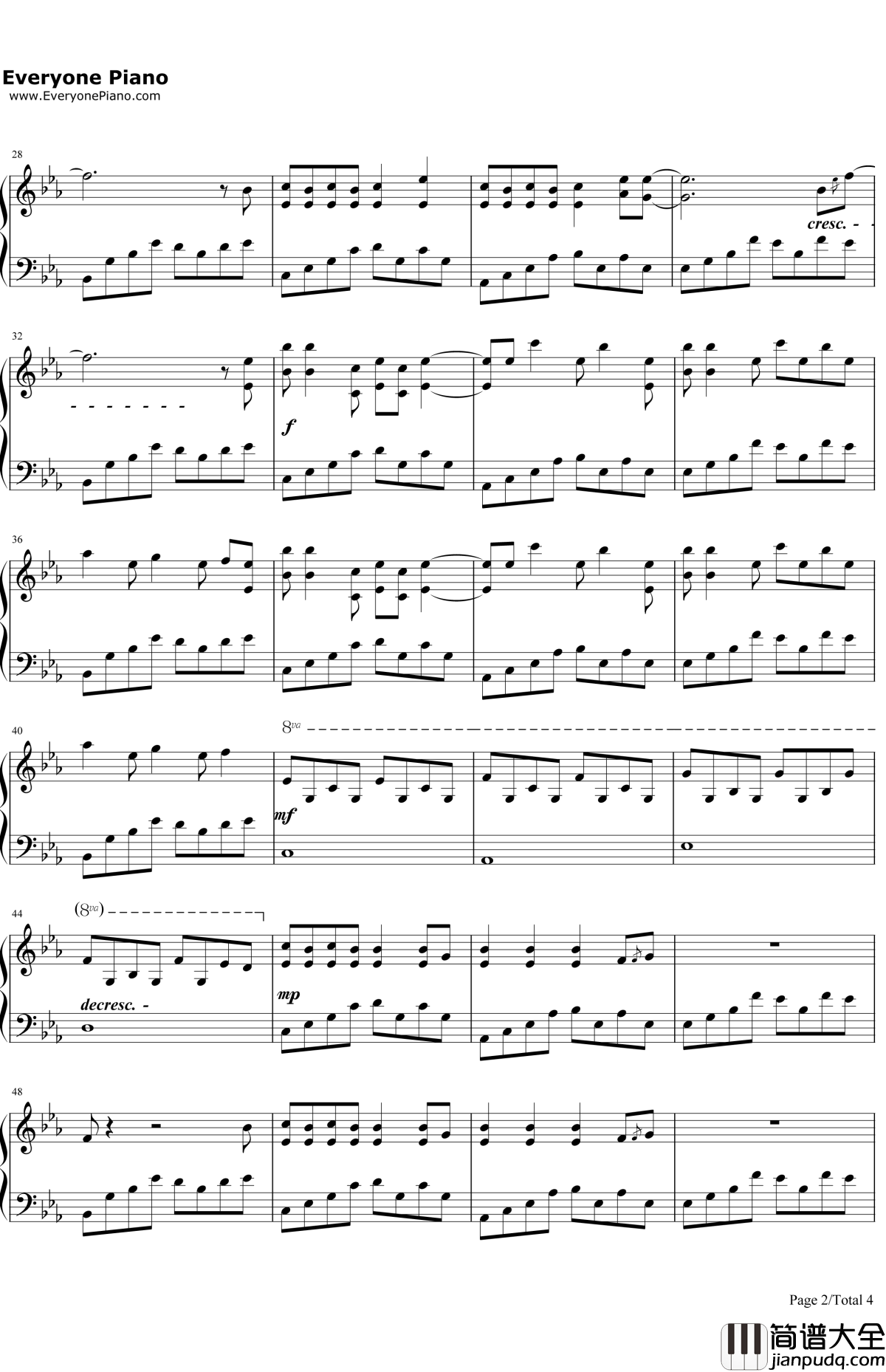 Apologize致歉钢琴谱_OneRepublic