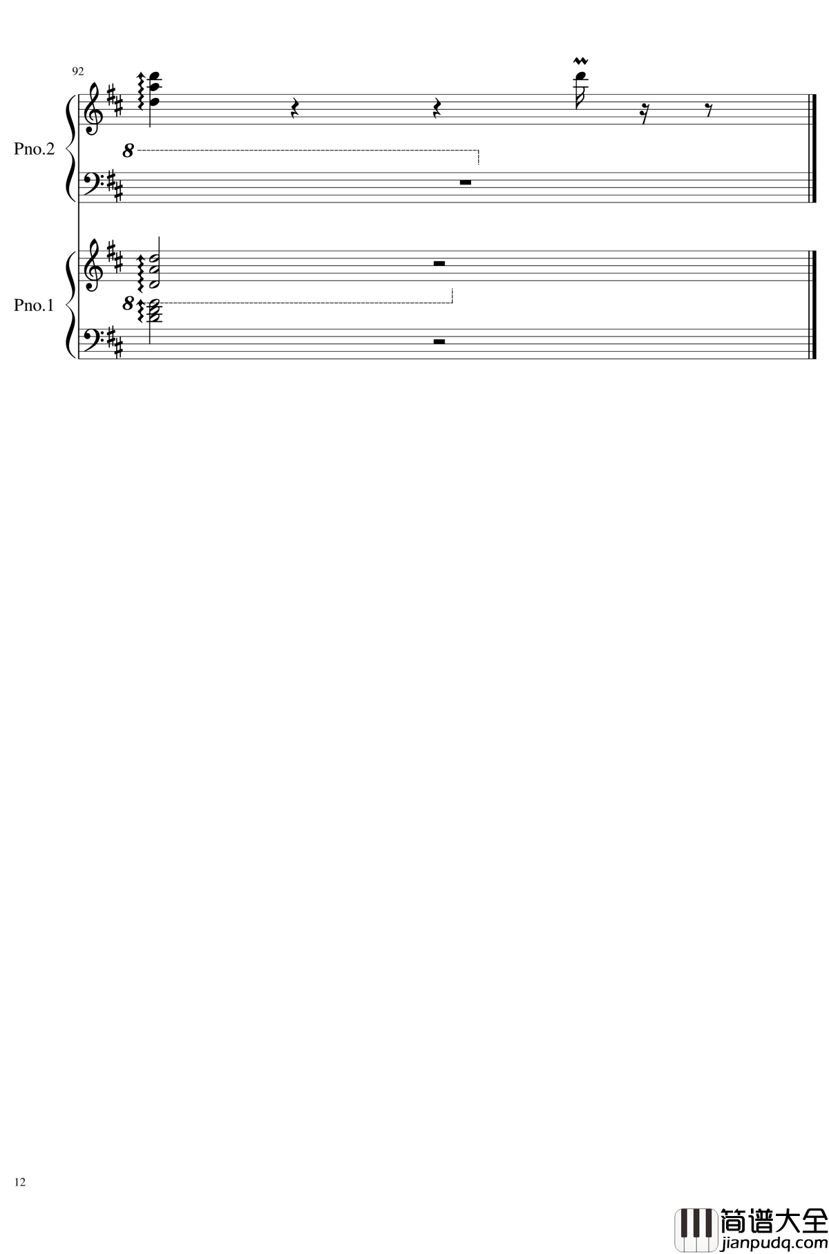 卡农四手联弹钢琴谱_帕赫贝尔_Pachelbel
