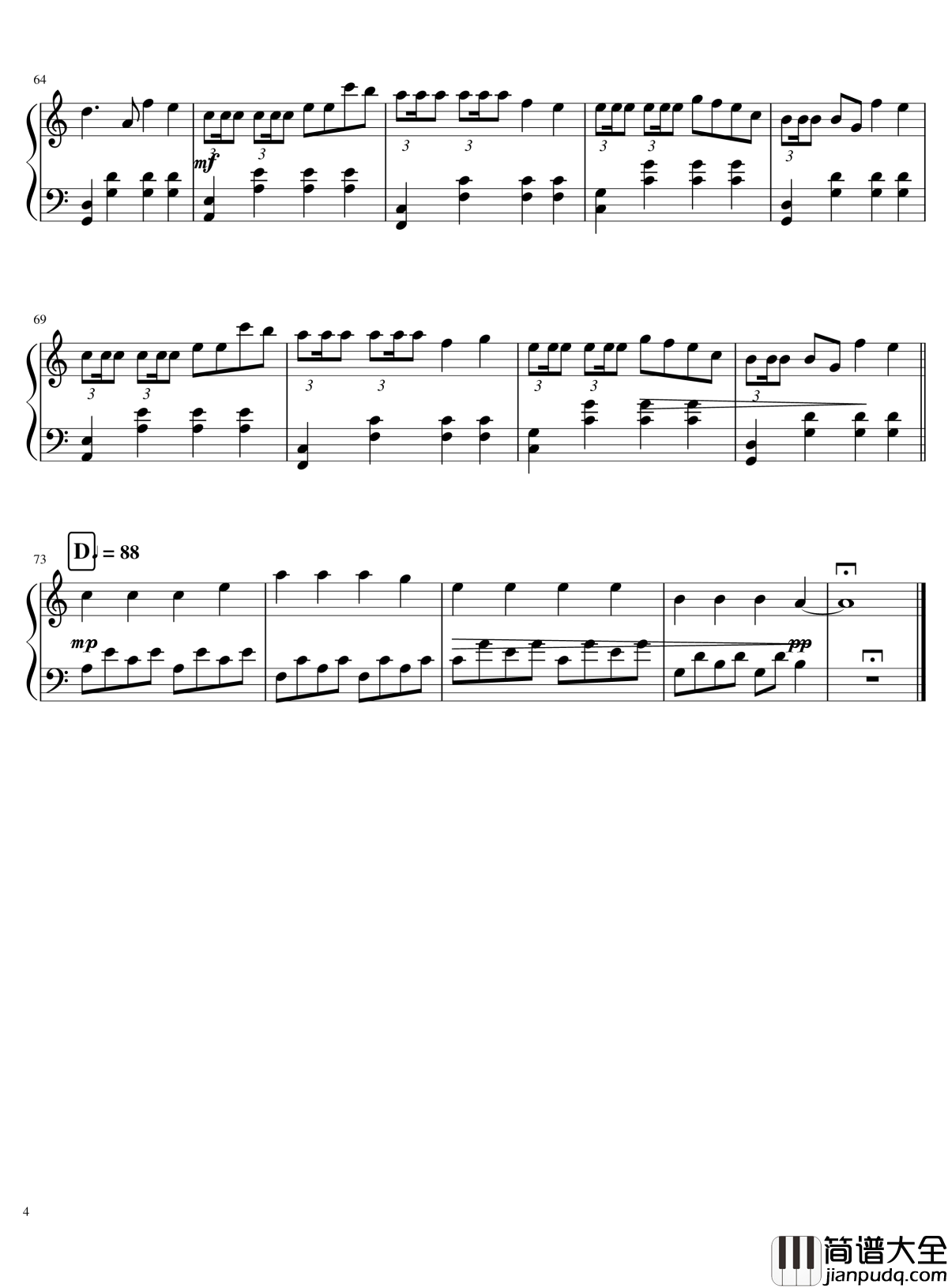 faded钢琴谱_c调演奏版_Alan_Walker