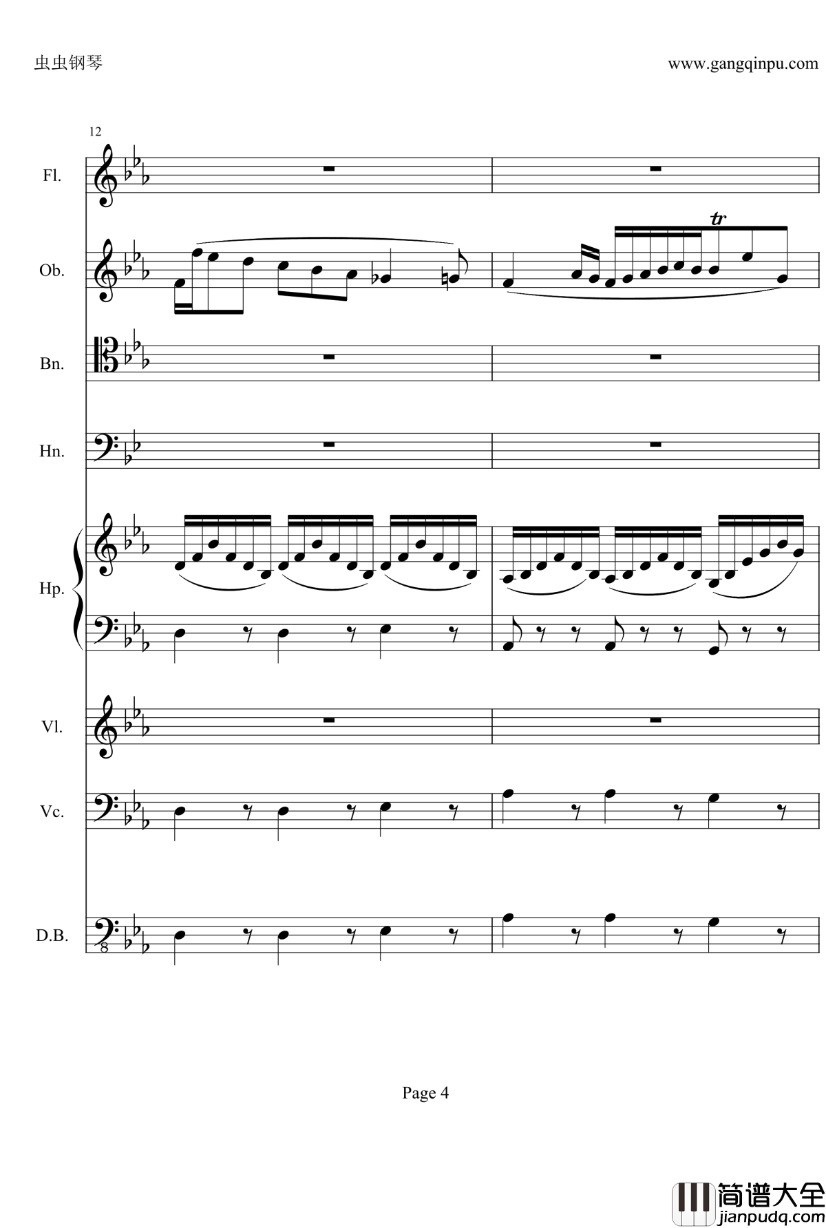 奏鸣曲之交响钢琴谱_第25首_Ⅱ_贝多芬_beethoven