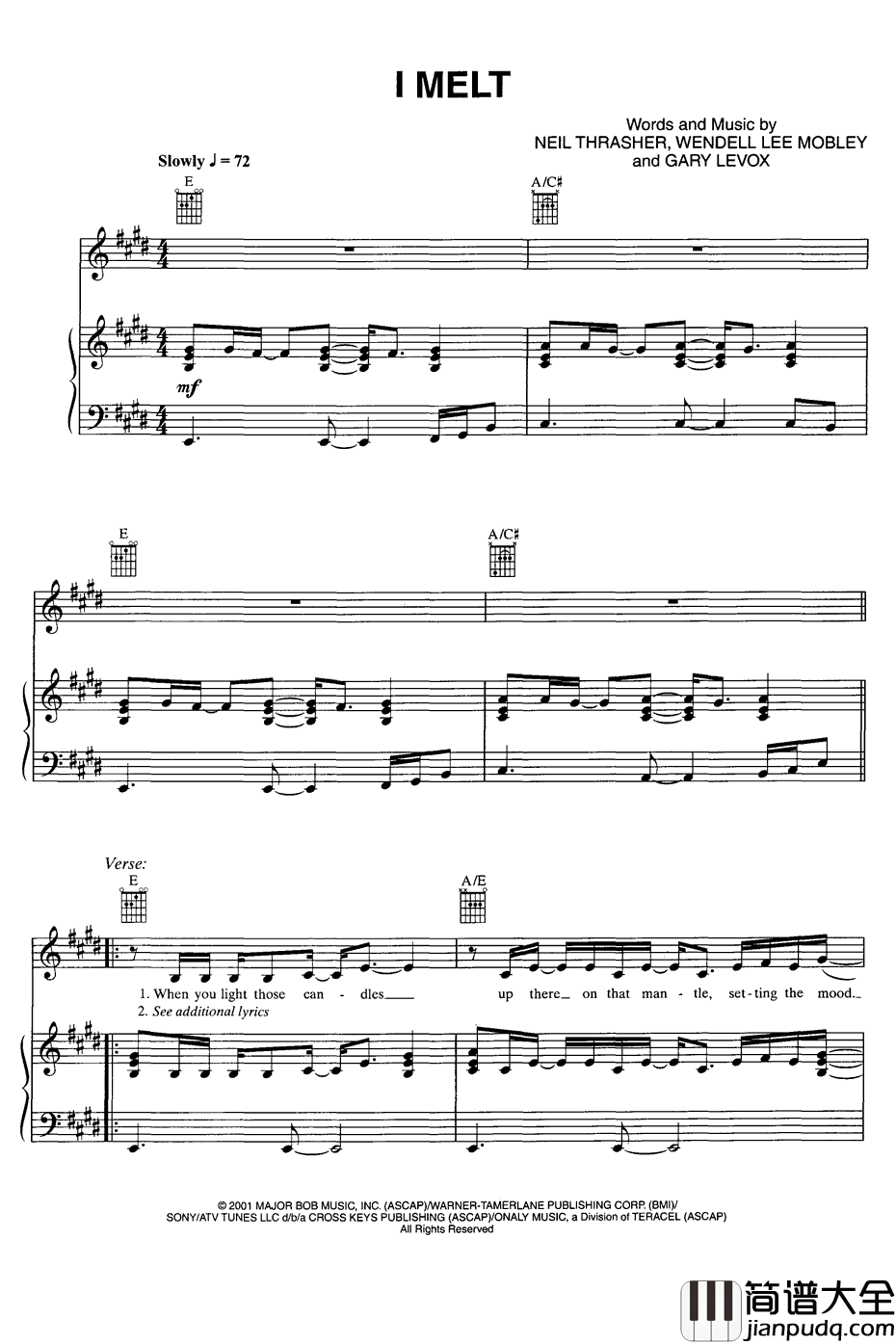 I_Melt钢琴谱_RascalFlatts