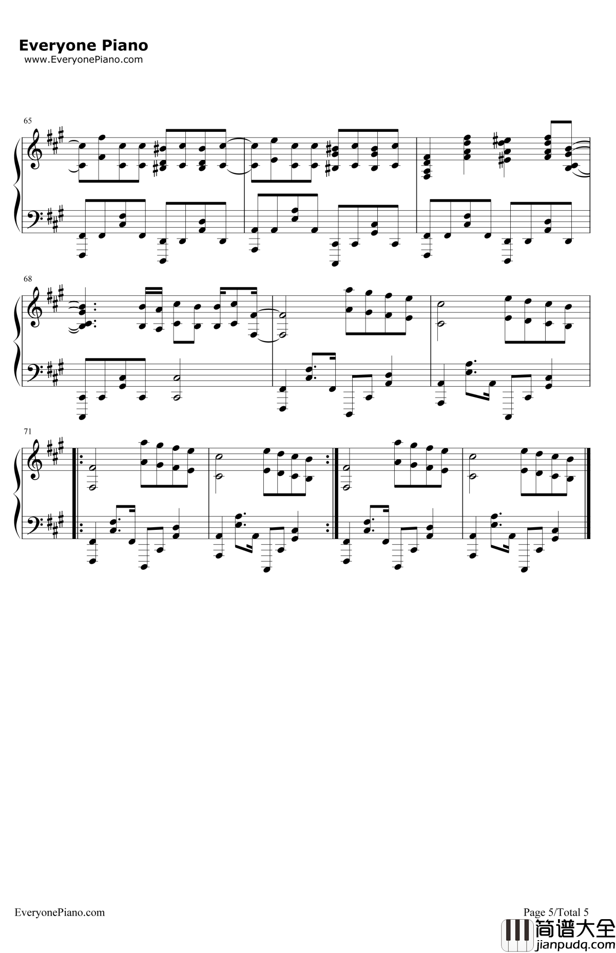 HouseofMemories钢琴谱_Panic!AtTheDisco