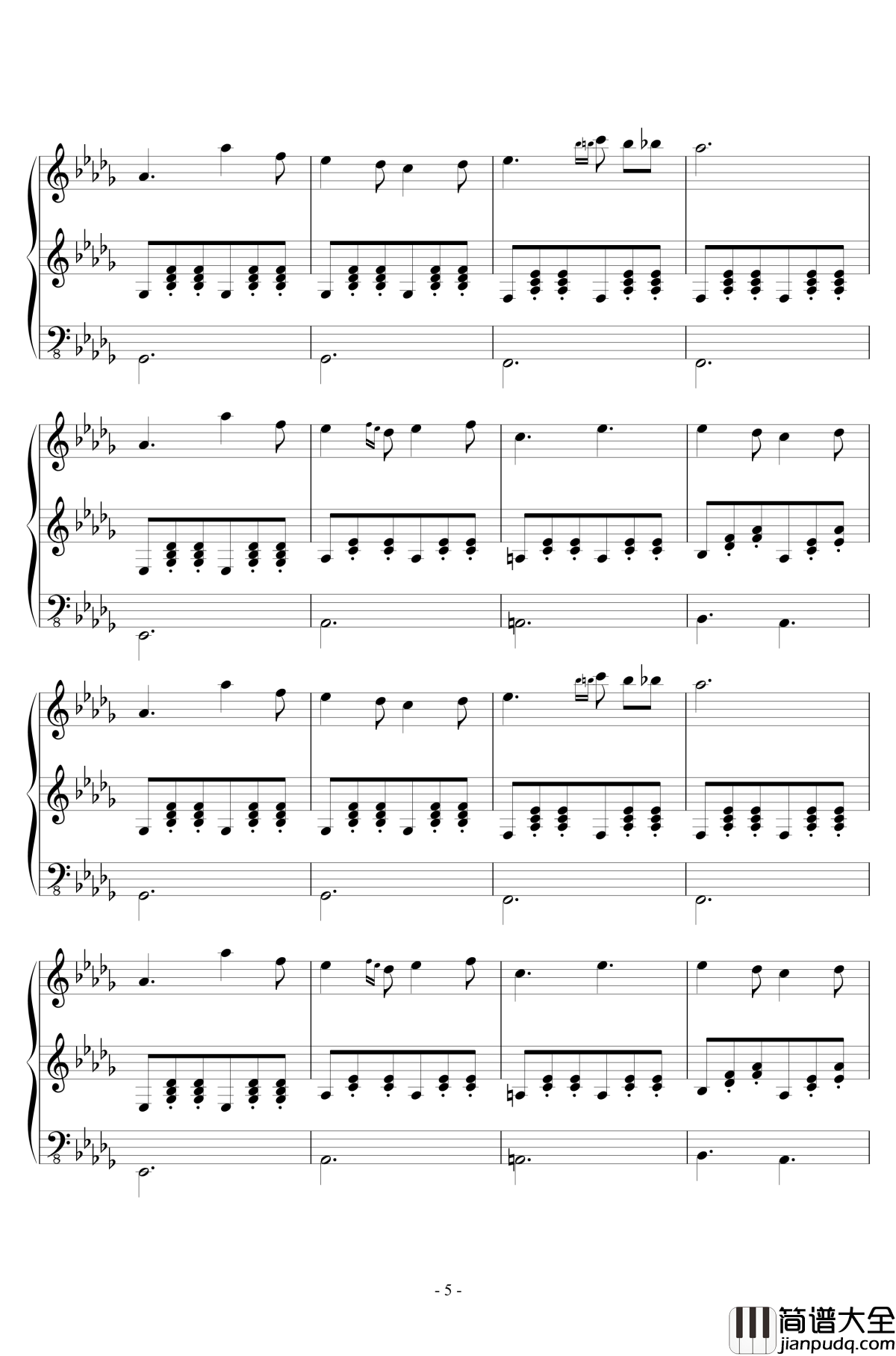 Fallen_Down钢琴谱_Reprise_undertale
