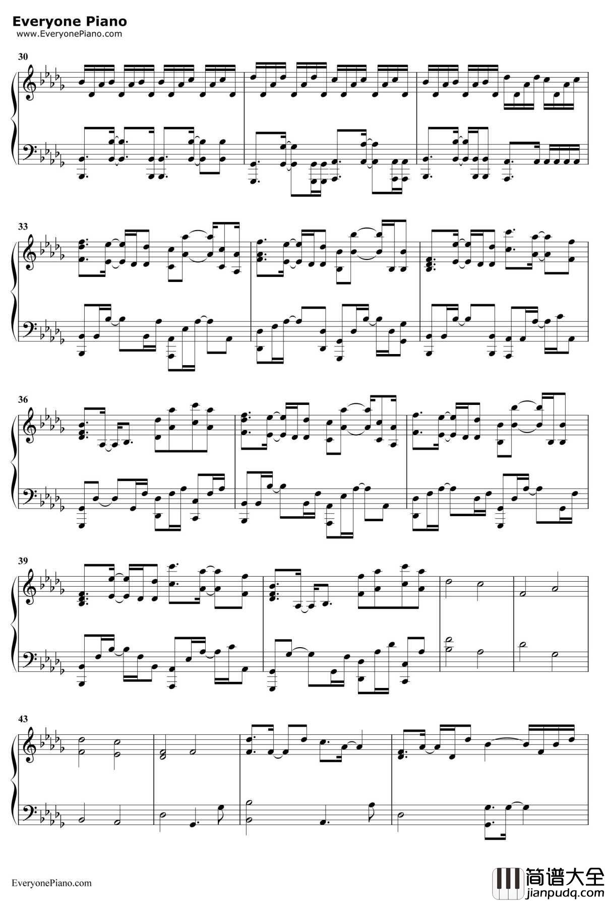 Stitches钢琴谱_SamTsui