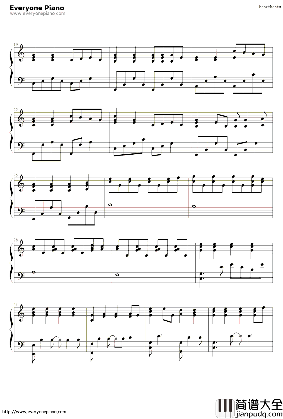 Heartbeats（Amy_Diamond）钢琴谱_Amy_Diamond