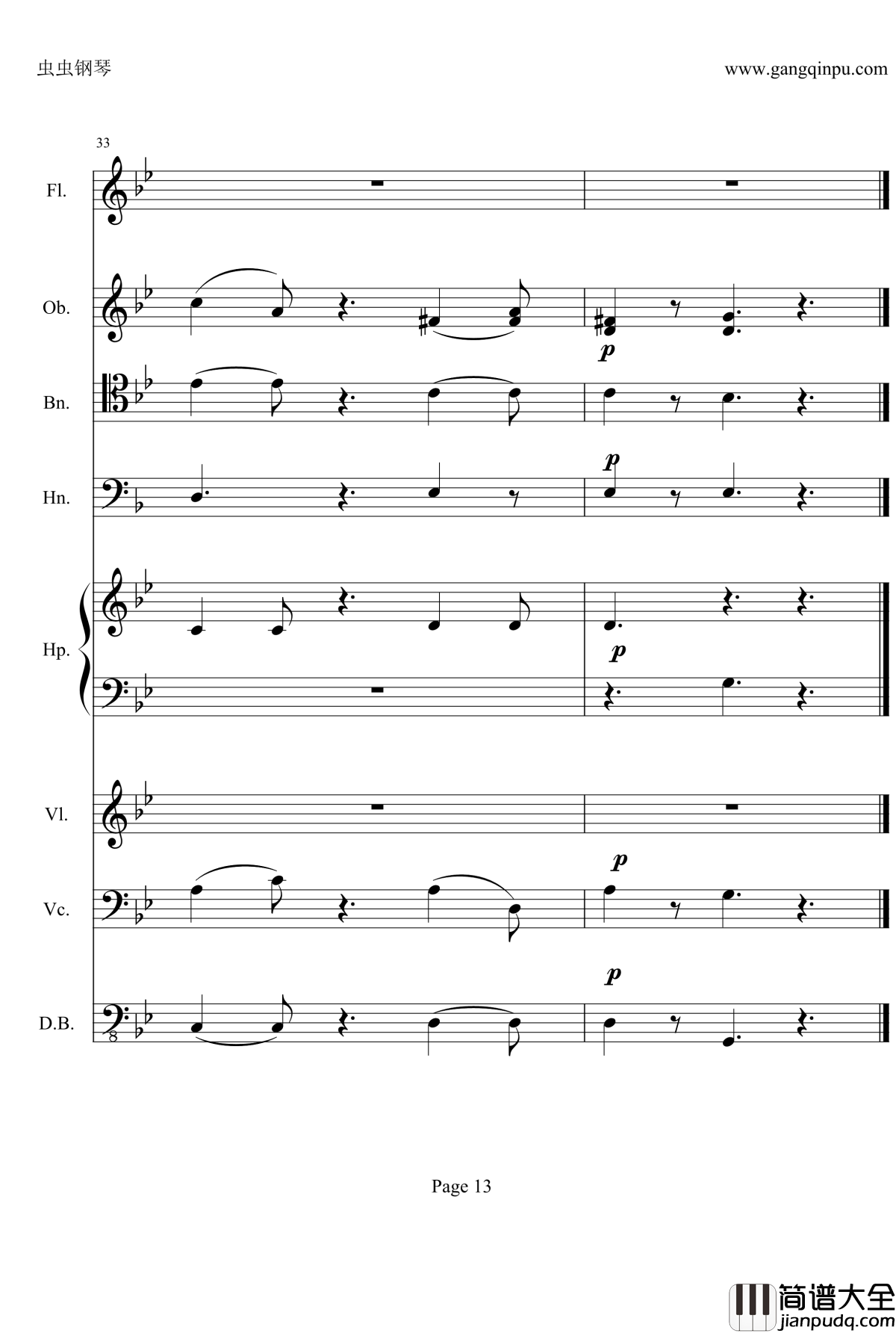 奏鸣曲之交响钢琴谱_第25首_Ⅱ_贝多芬_beethoven
