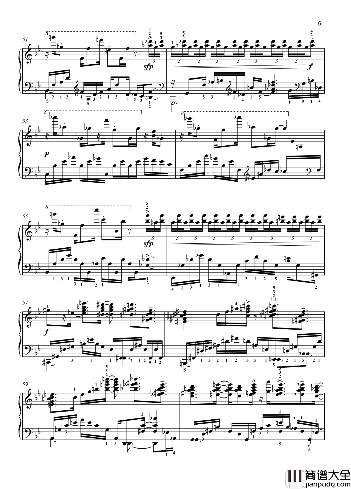 八首音乐会练习曲钢琴谱_爵士_尼古拉·凯帕斯汀_Nikolai_Kapustin_带指法__Eight_Concert_?tudes_Op_40___No._6._Pastoral