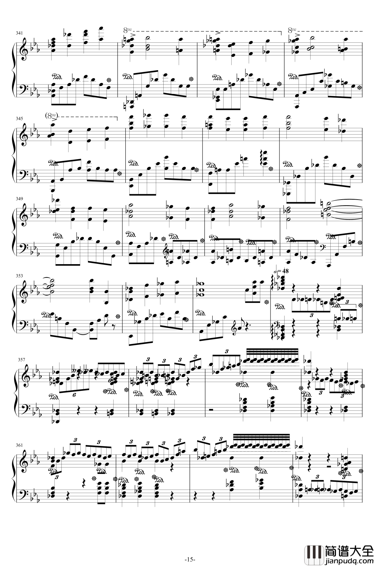 第二钢琴协奏曲钢琴谱_第三乐章独奏版_c小调_拉赫马尼若夫