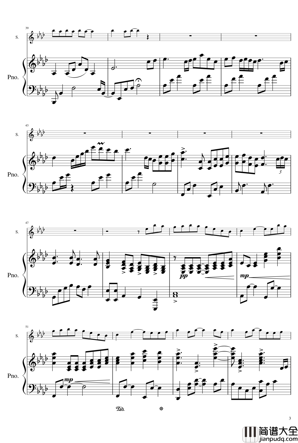 天黑黑钢琴谱_原版_吴庆隆