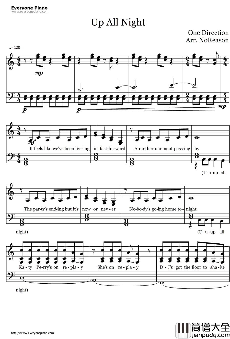 Up_All_Night钢琴谱_OneDirection