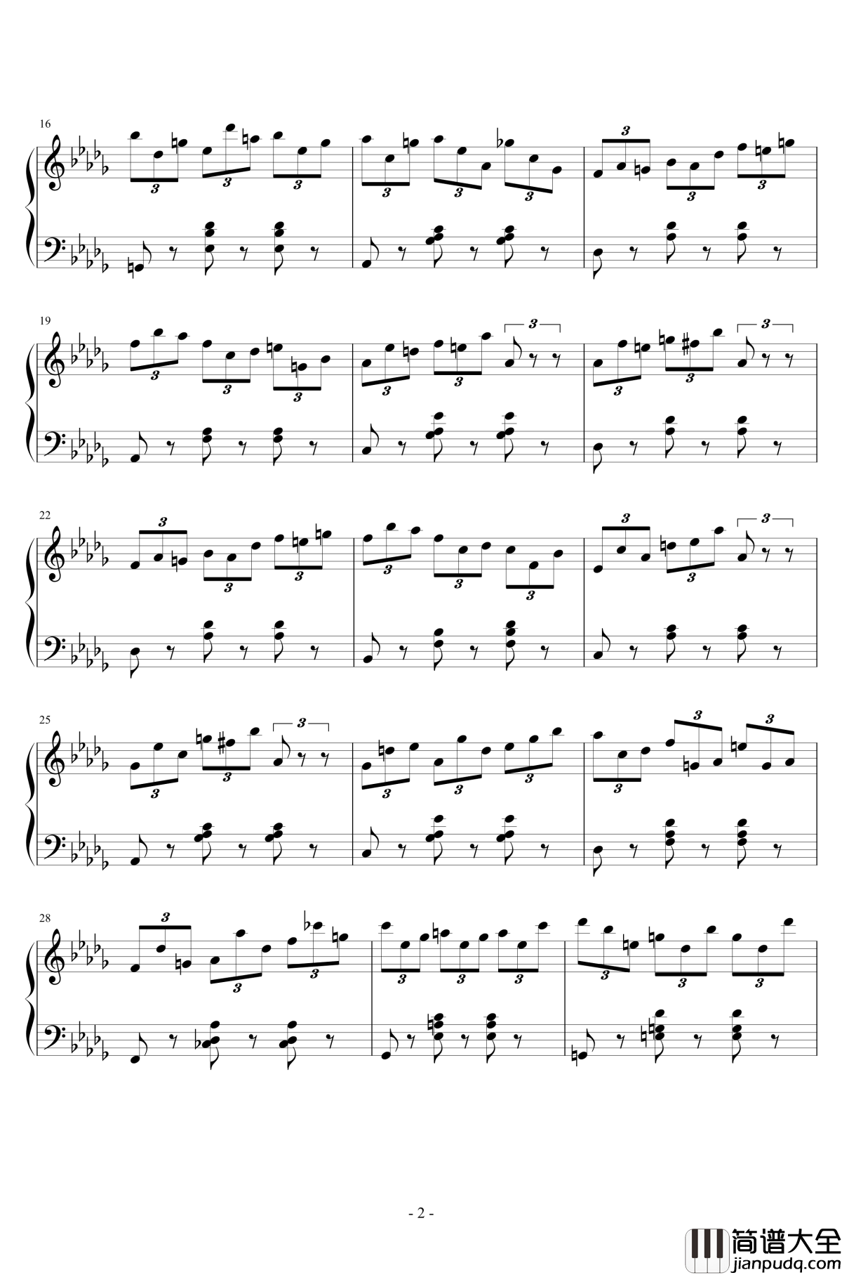 练习曲No.1_Op.6_降D大调练习曲钢琴谱_江畔新绿