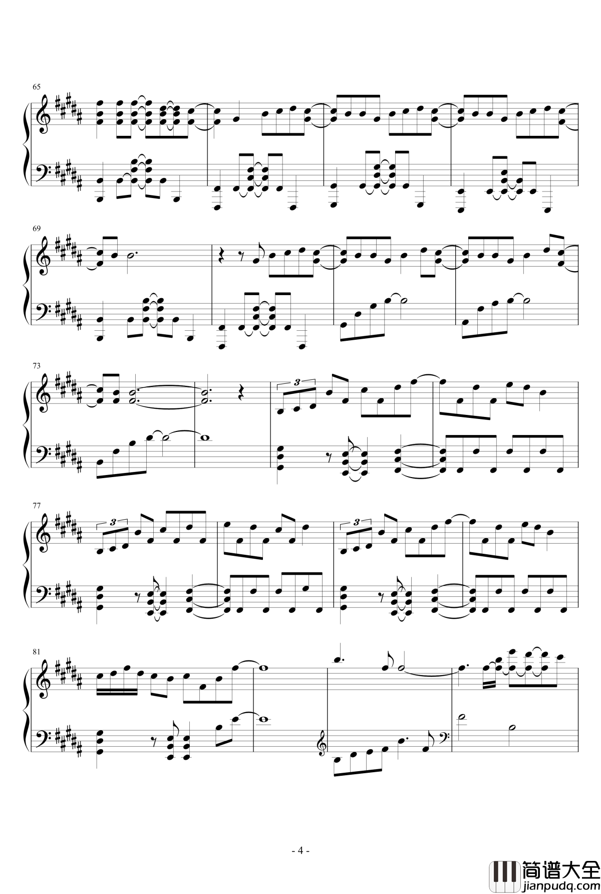 前前前世钢琴谱_RADWIMPS