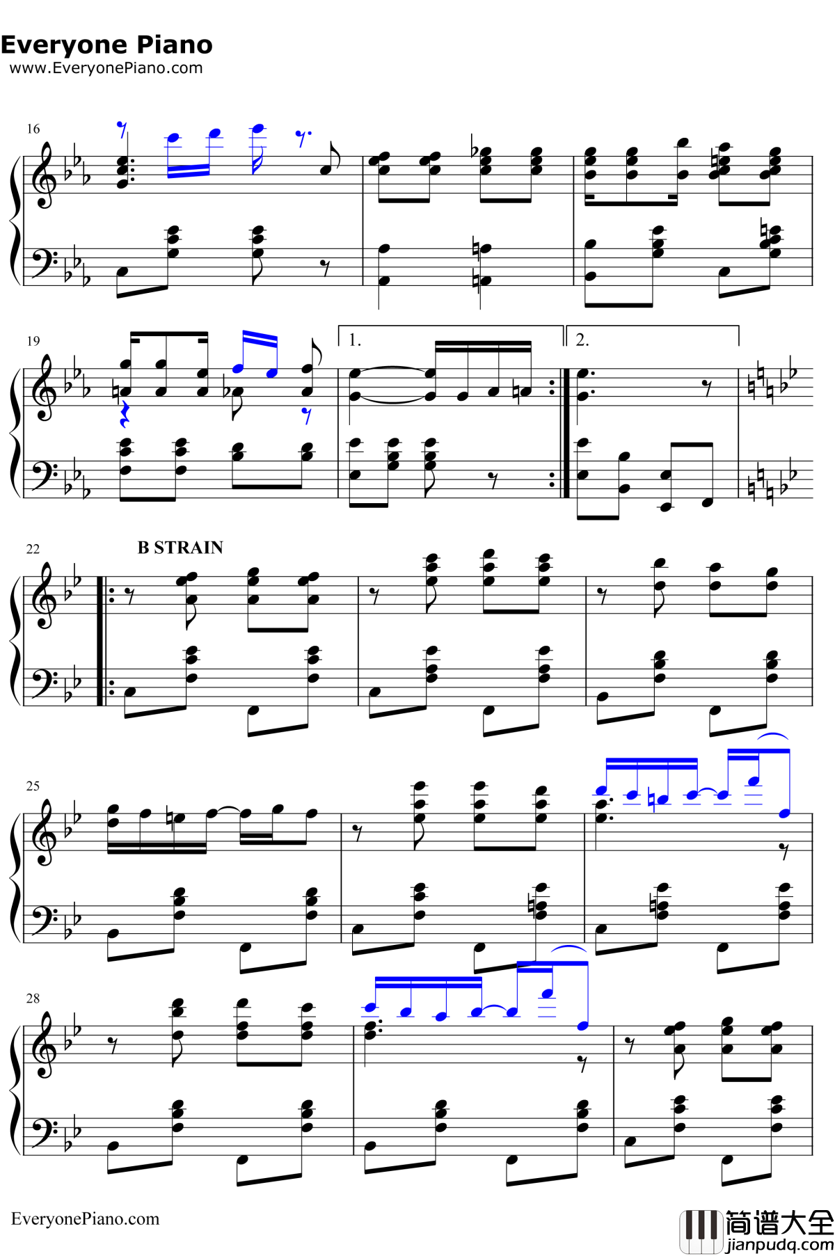 Peacherine_Rag钢琴谱_ScottJoplin_海上钢琴师OST