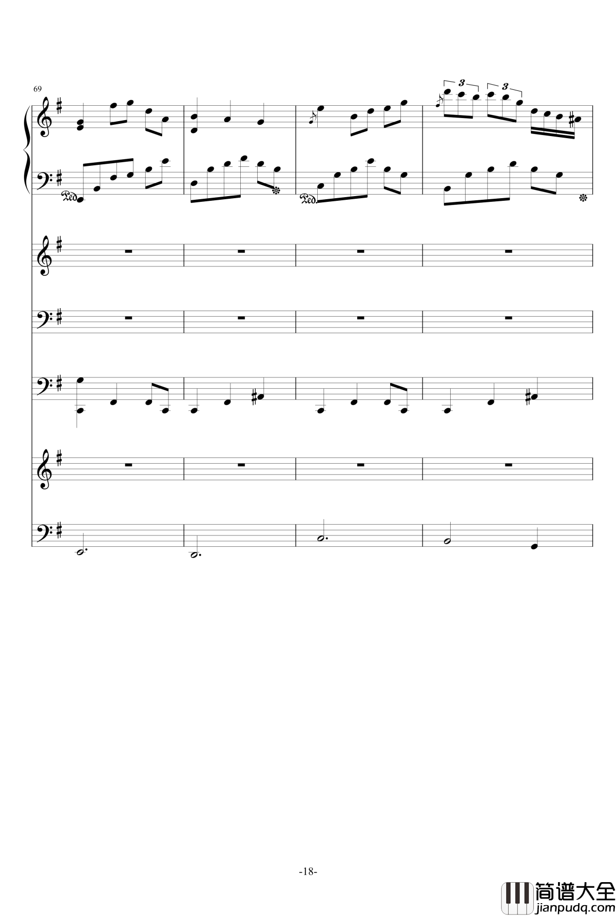 猪猪圆舞曲钢琴谱_总谱_ellocz
