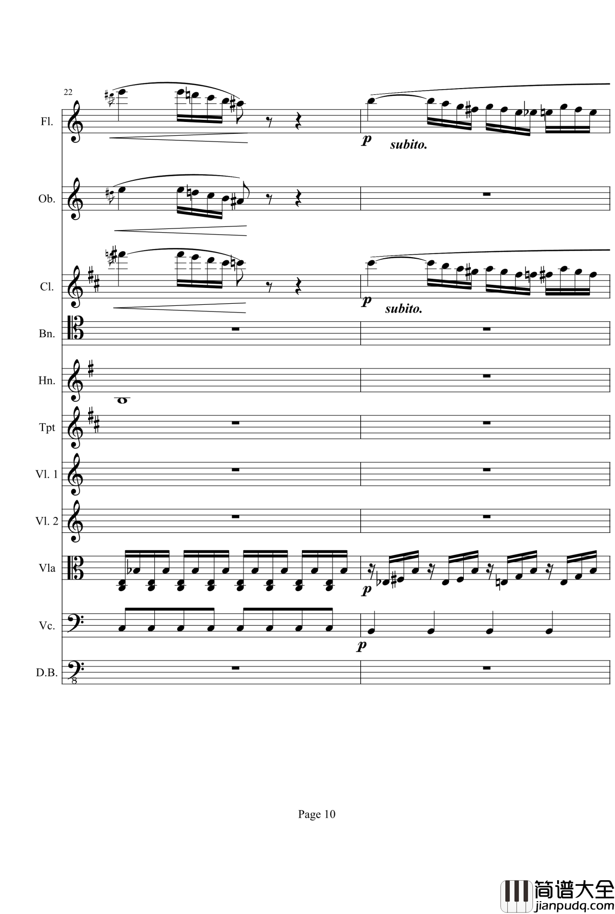 奏鸣曲之交响钢琴谱_第21首_Ⅰ_贝多芬_beethoven