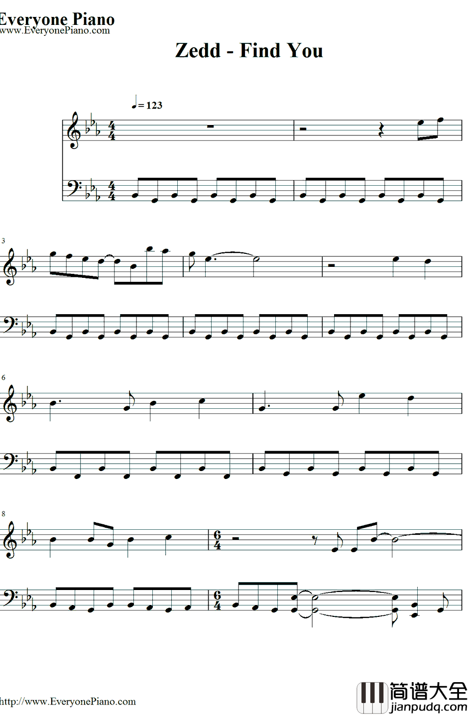 Find_You钢琴谱_Zedd