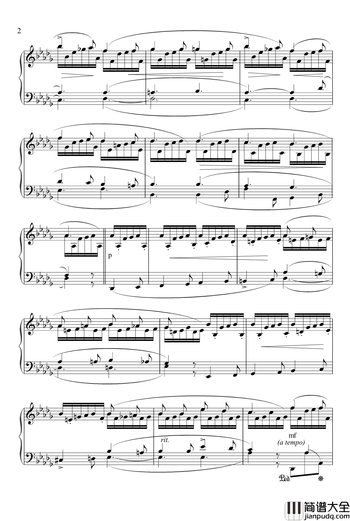 Aufschwung钢琴谱_舒曼幻想曲集_Op.12_冲动
