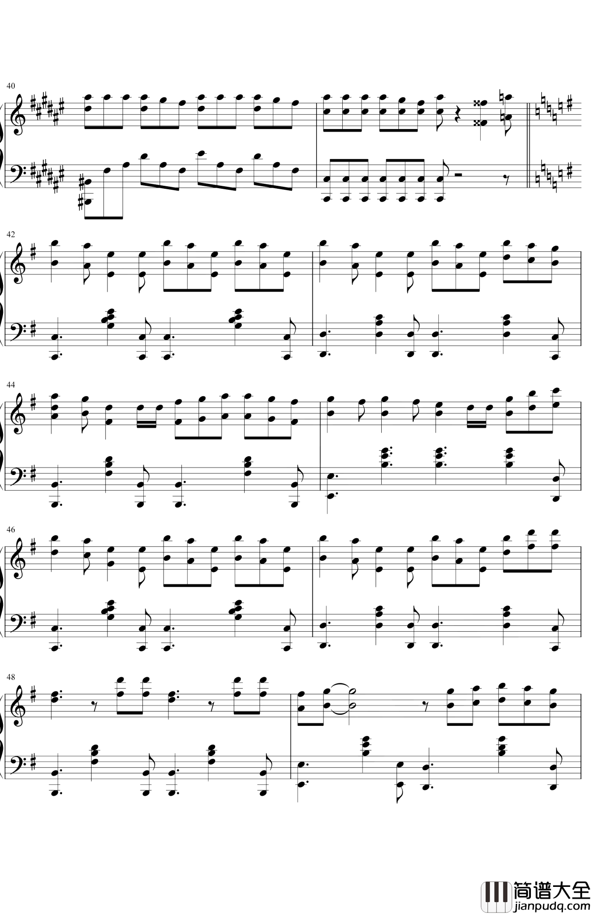 Wonderful_U钢琴谱_AGA_安静的疗伤系单曲