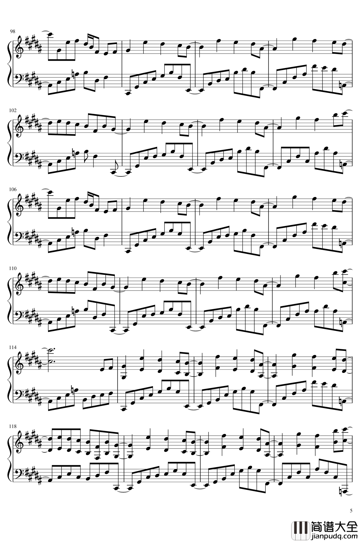 幽霊楽団钢琴谱_东方妖妖梦_东方project_触手猴_Phantom_Ensemble