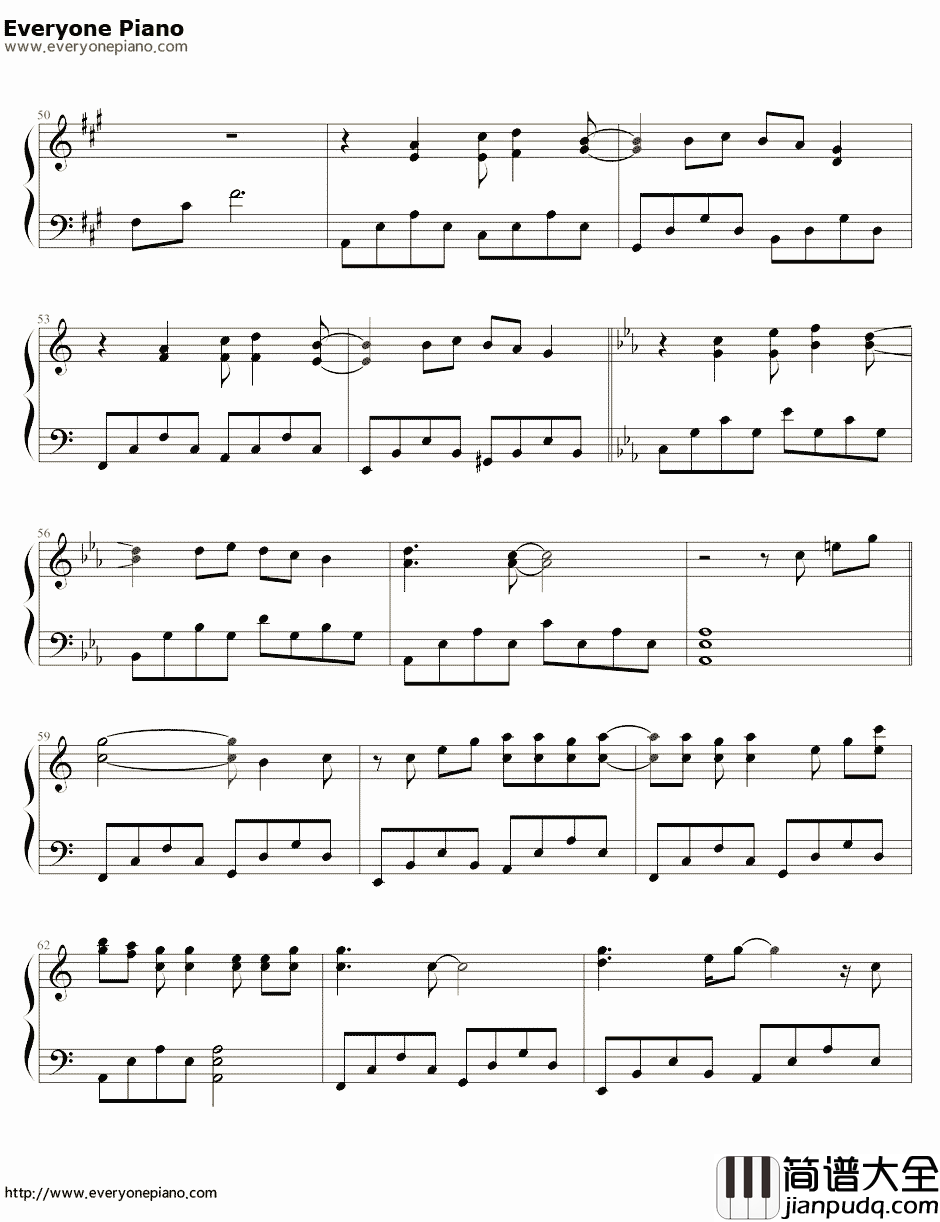 Because_You_Live钢琴谱_杰西·麦卡尼Jesse_McCartney_公主日记插曲