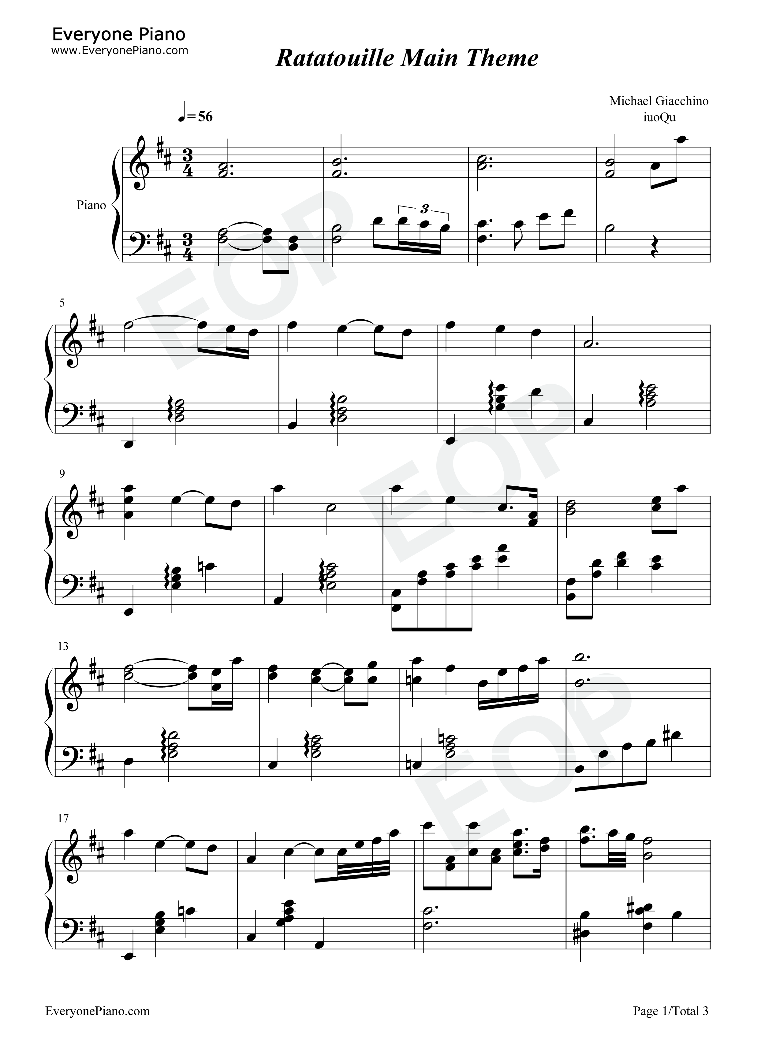Ratatouille_Main_Theme钢琴谱_Michael_Giacchino
