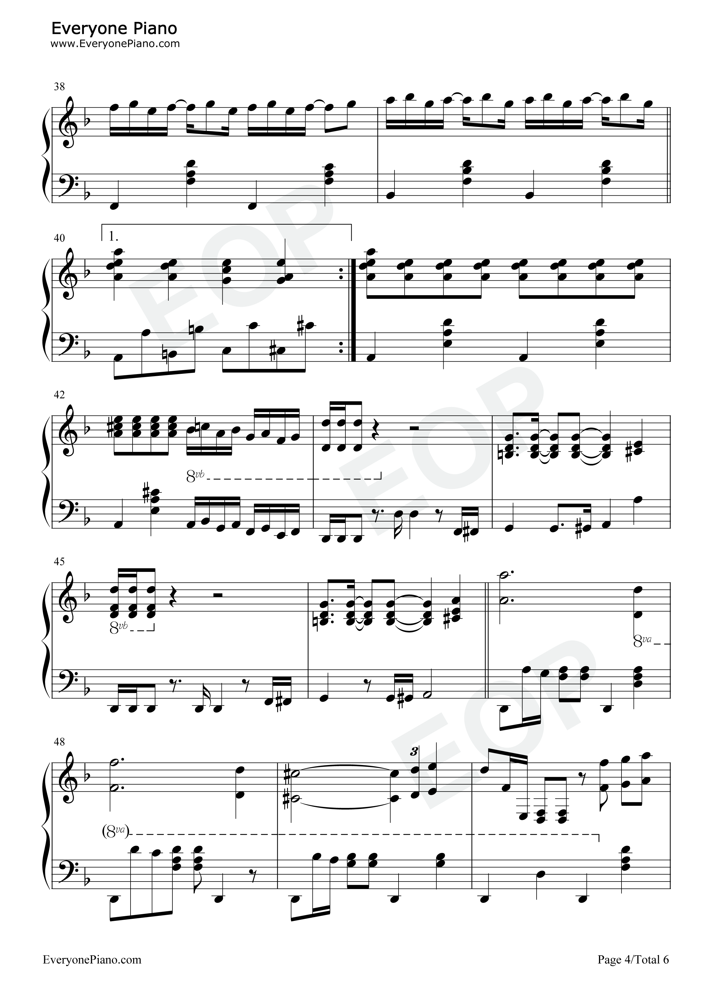 托卡塔曲钢琴谱_巴赫