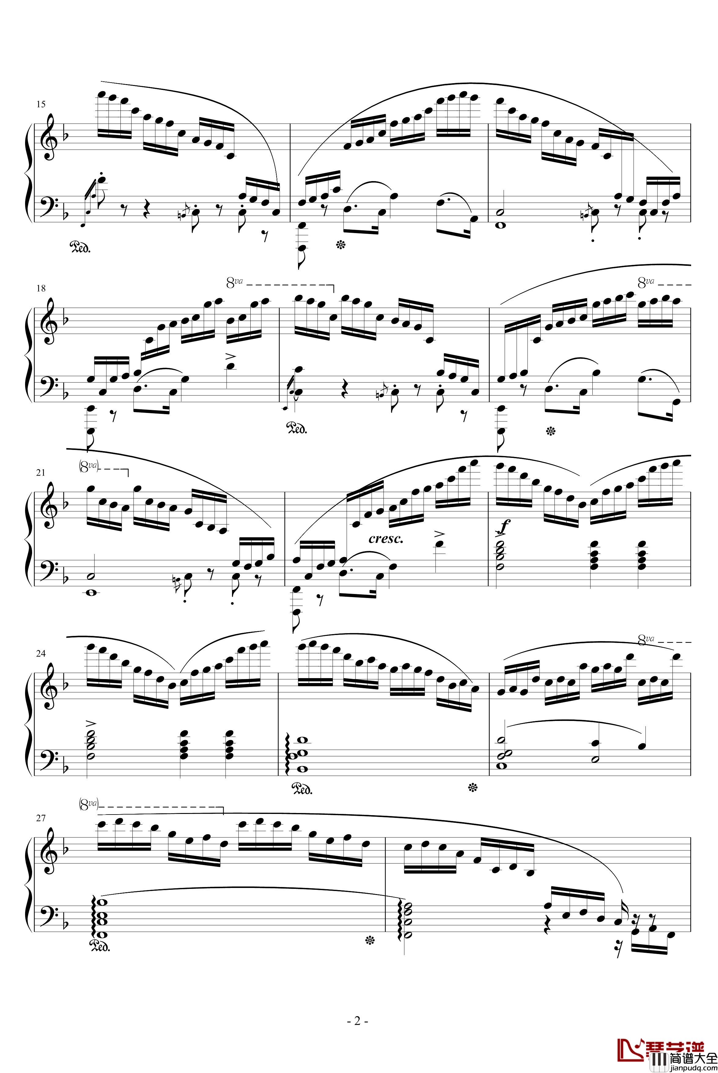 肖邦练习曲8钢琴谱_肖邦_chopin