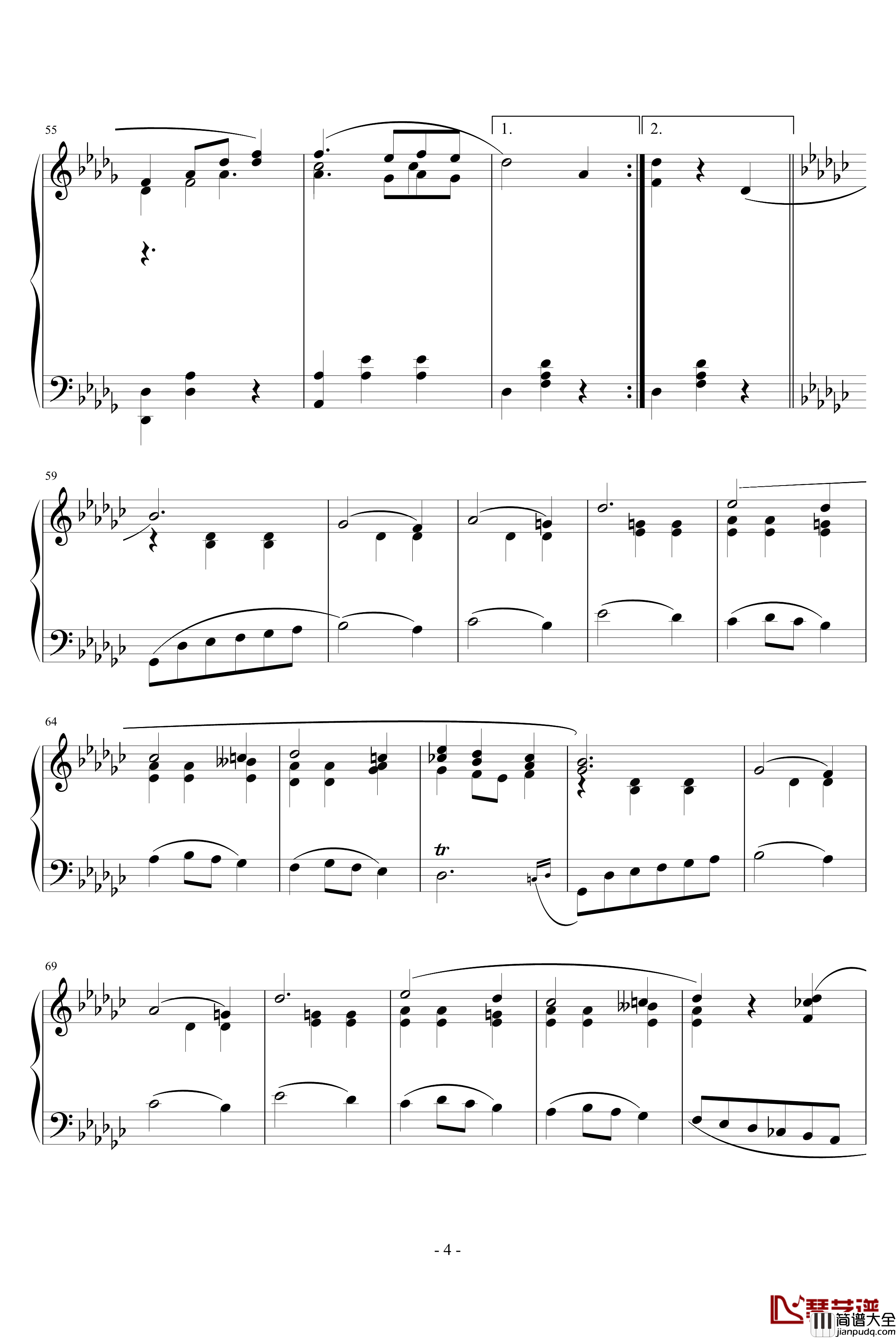 降D大调圆舞曲钢琴谱_肖邦_chopin