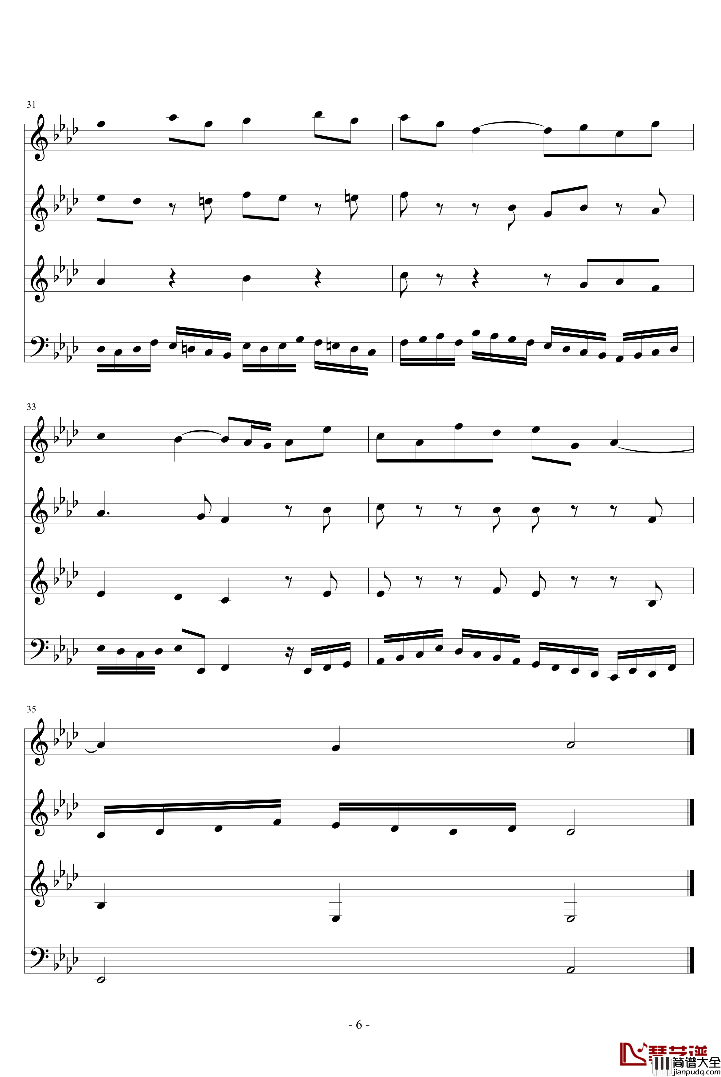 平均律第1卷第17首赋格钢琴谱_巴哈_Bach,_Johann_Sebastian