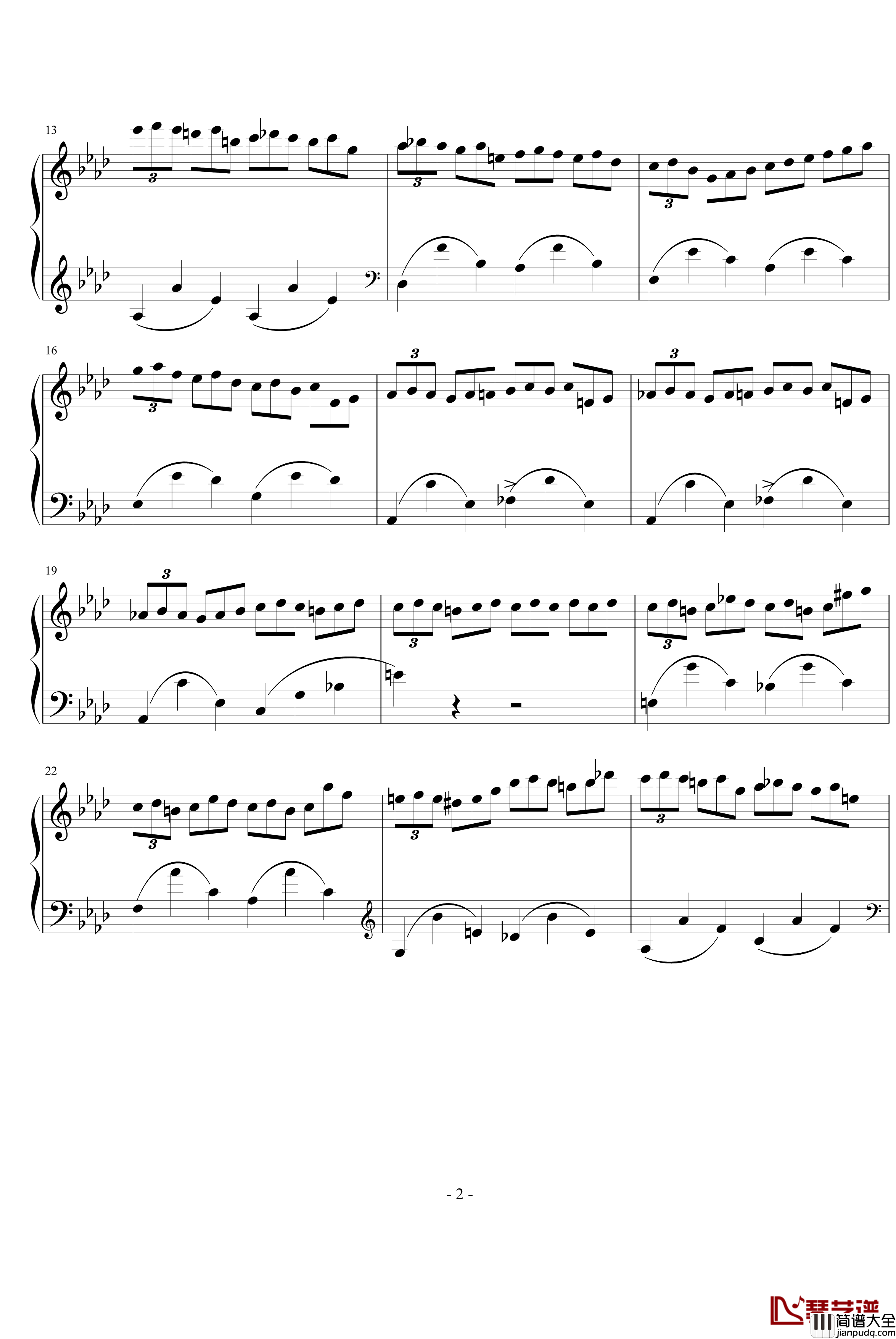肖邦练习曲14钢琴谱_肖邦_chopin