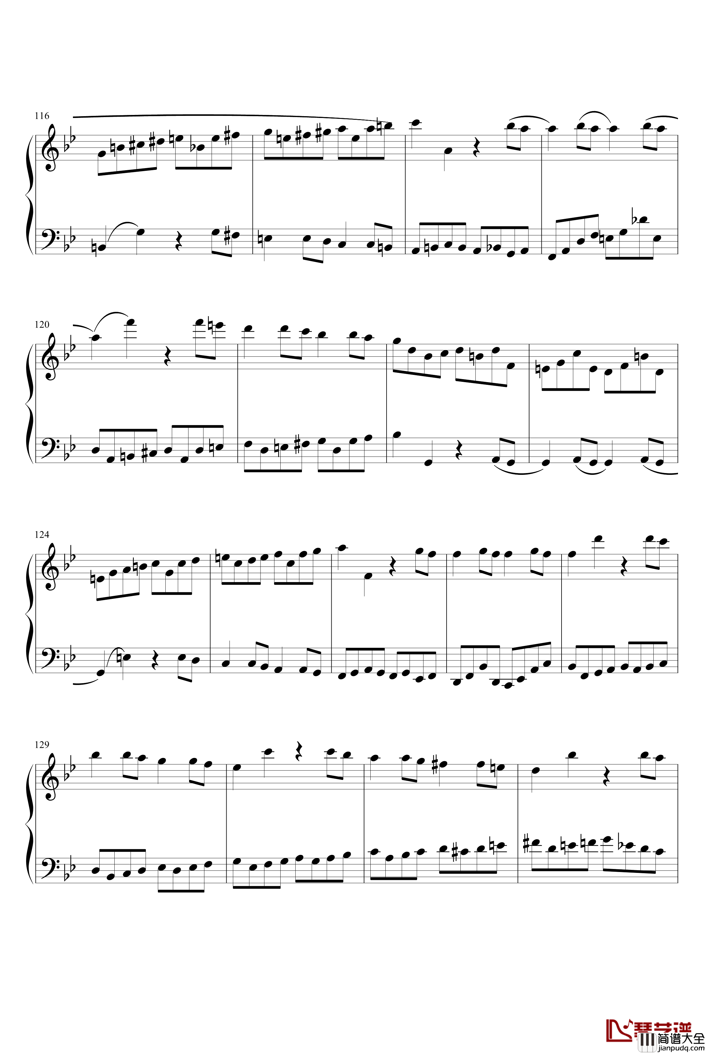 第四十号交响曲钢琴谱_第一乐章_莫扎特
