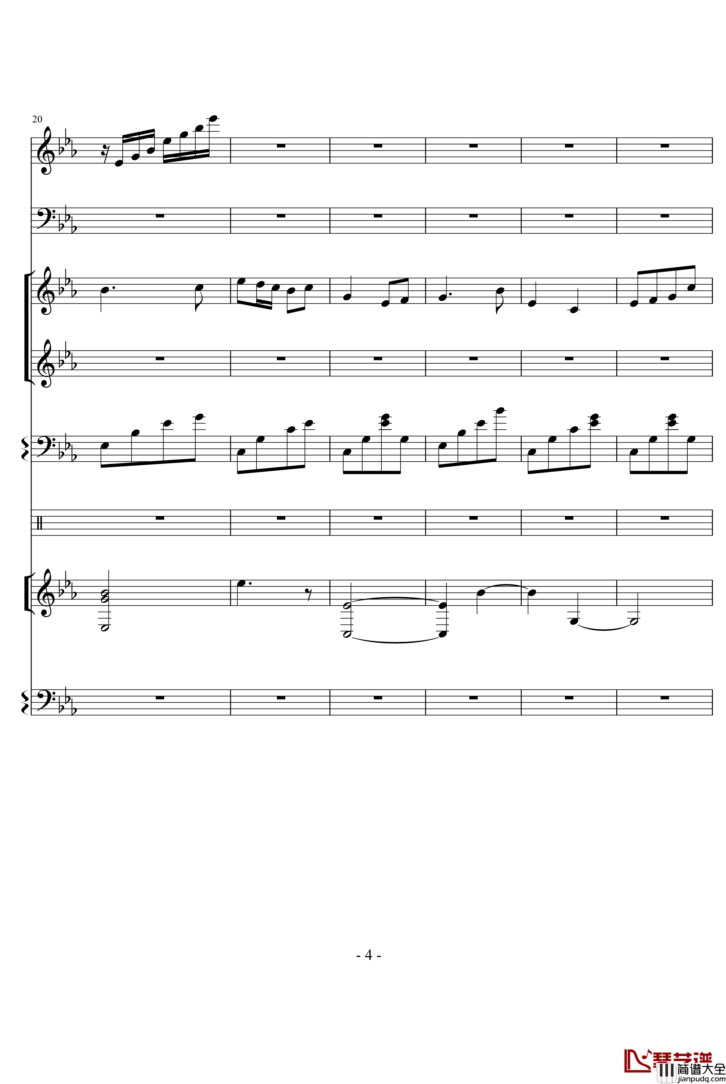 让我们荡起双桨钢琴谱_中国名曲