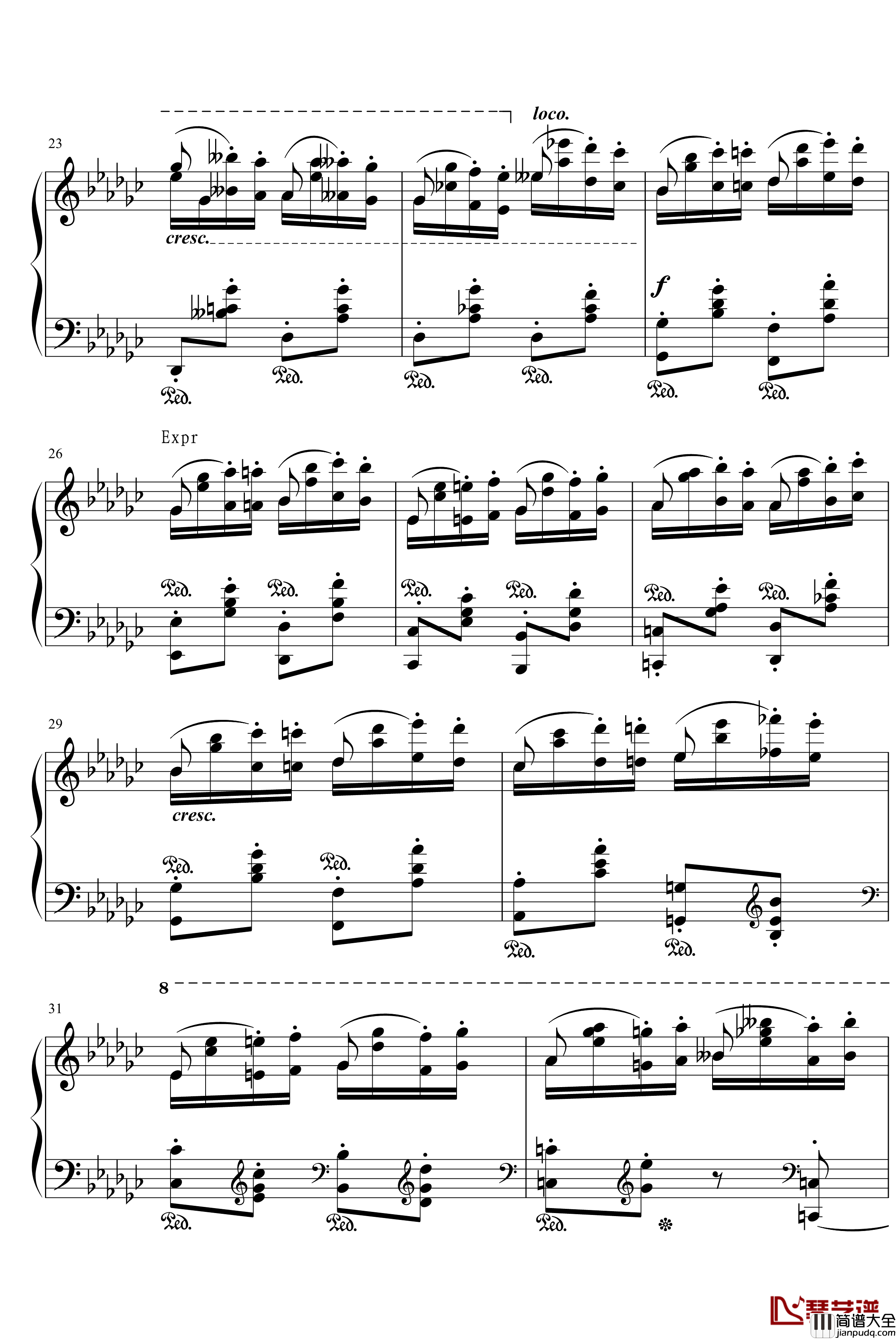 肖邦练习曲钢琴谱_肖邦_chopin