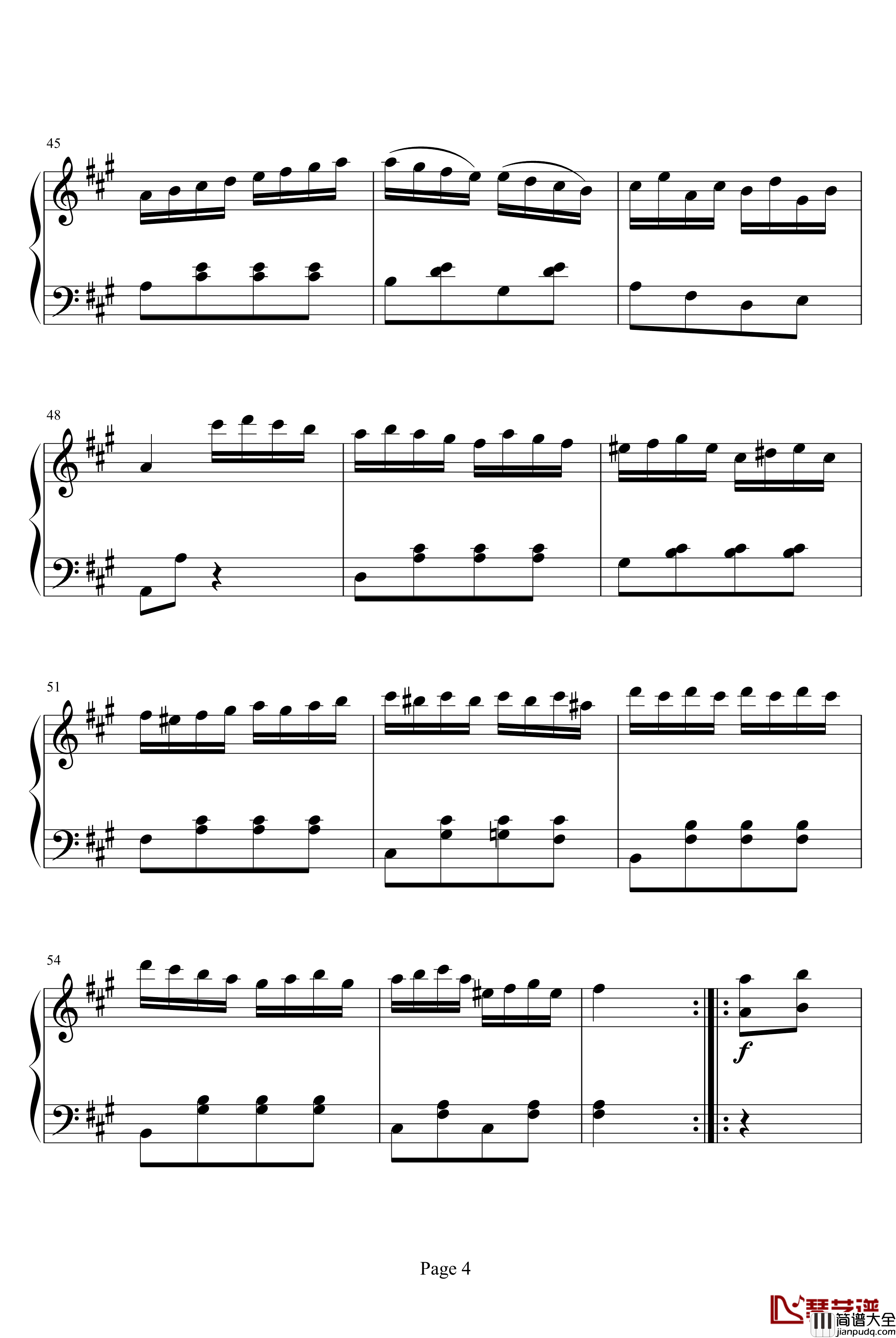 土耳其进行曲钢琴谱_莫扎特