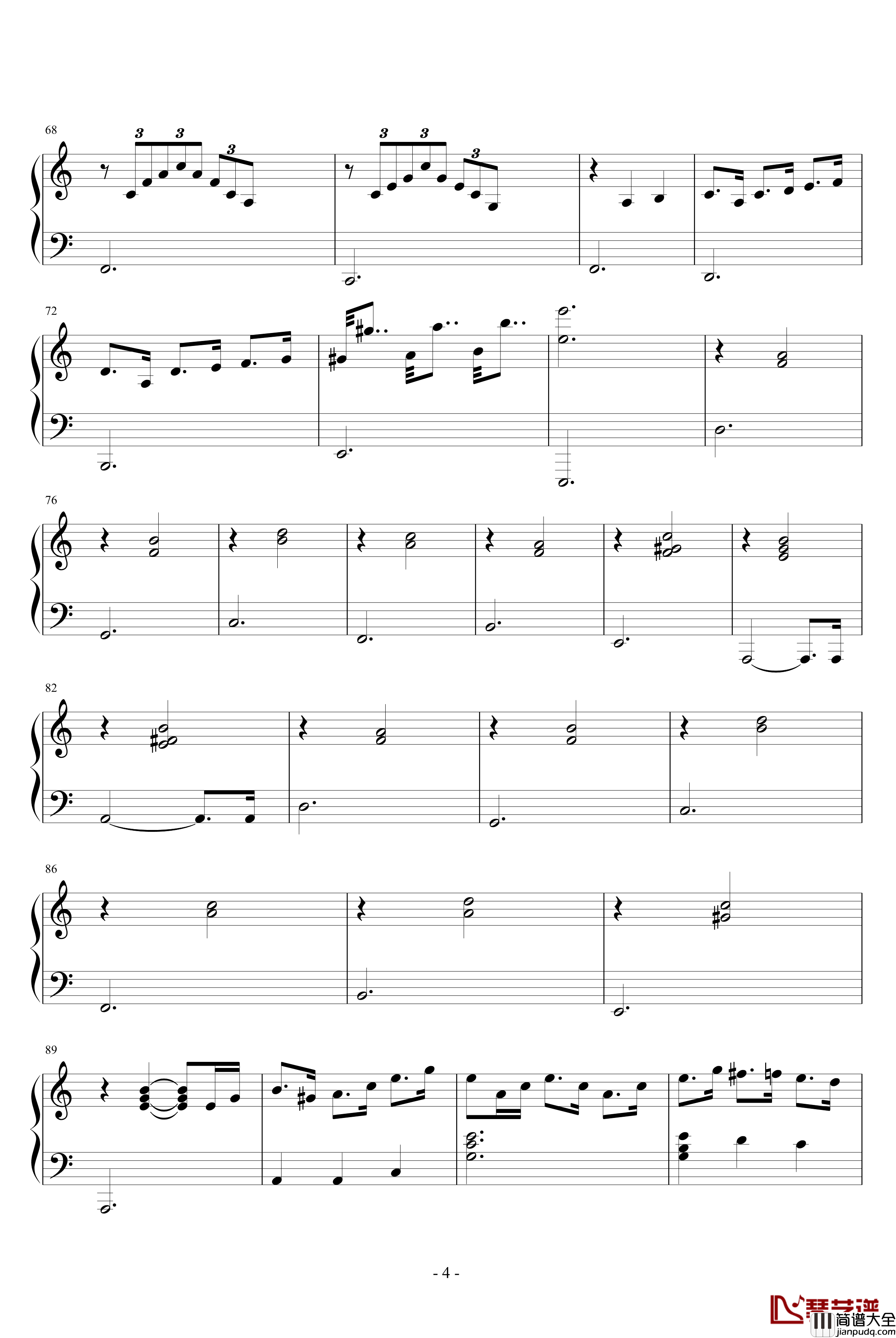 我的快乐钢琴谱_命中注定我愛你插曲_锦绣二重唱