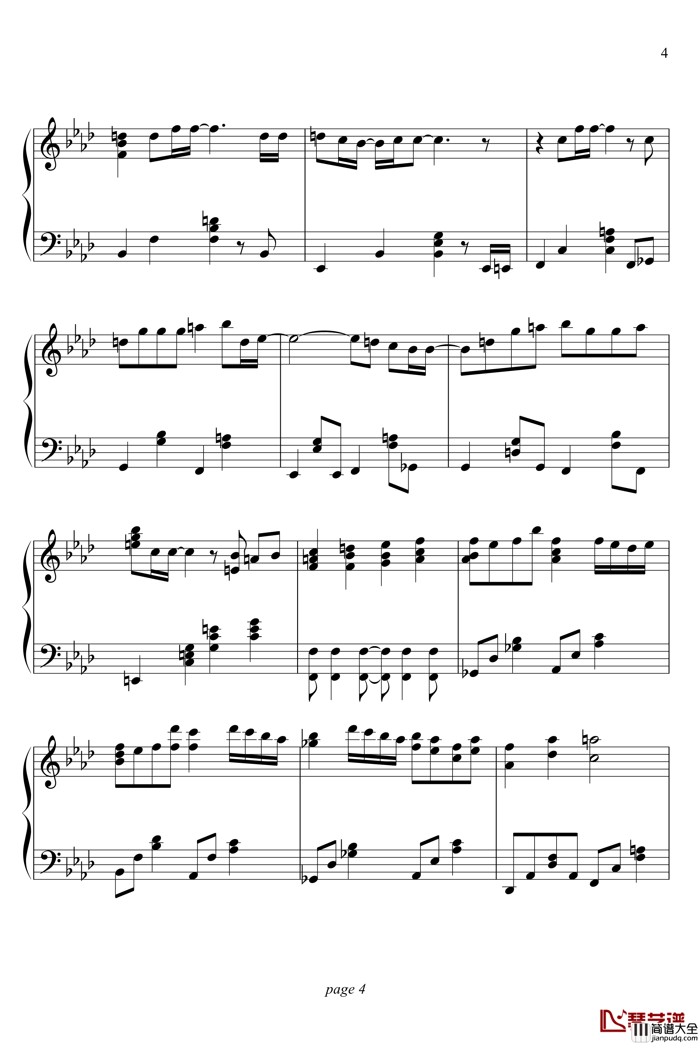 名偵探柯南片尾曲钢琴谱_Secret_of_my_heart_名侦探柯南