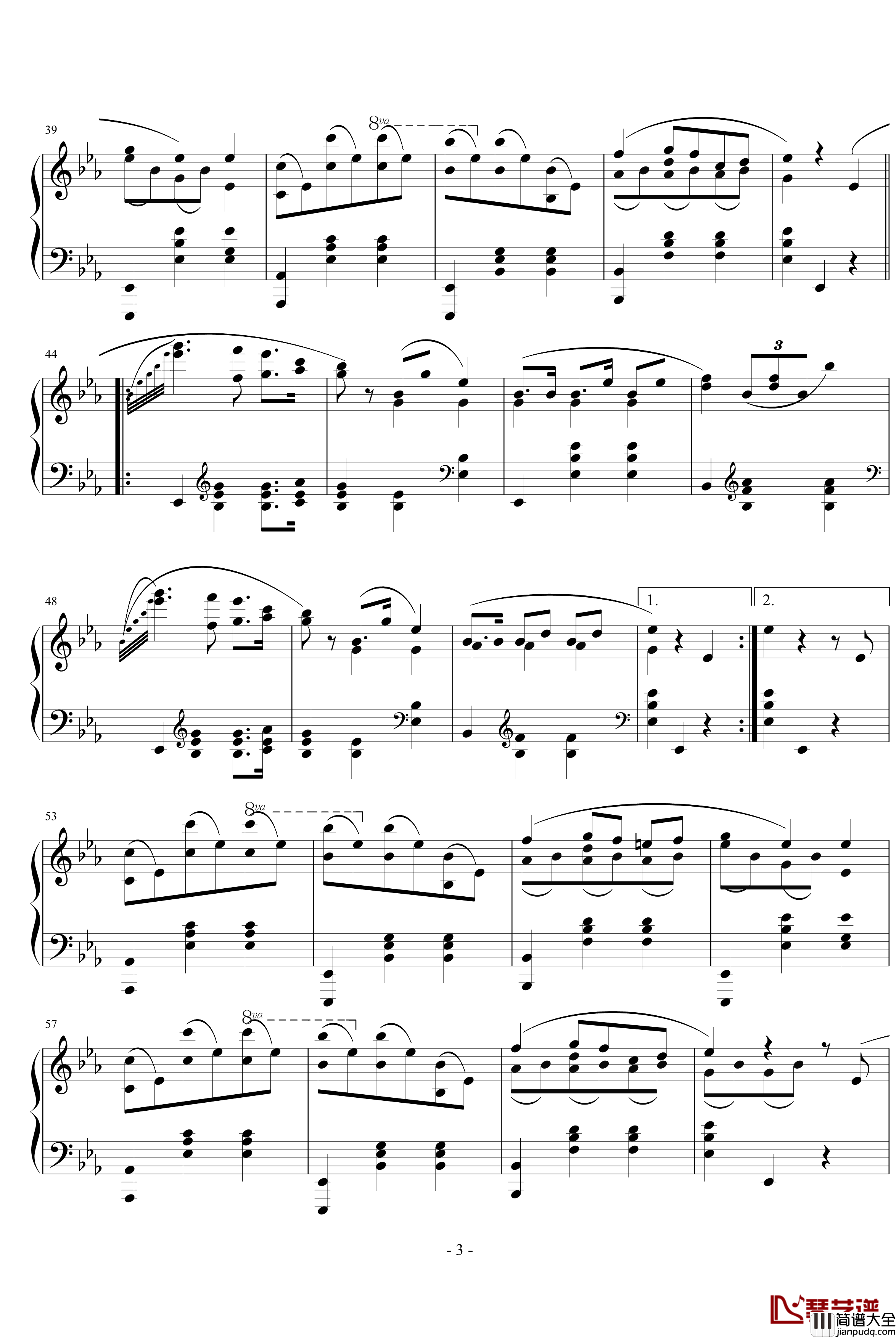 降E大调圆舞曲钢琴谱_肖邦_chopin