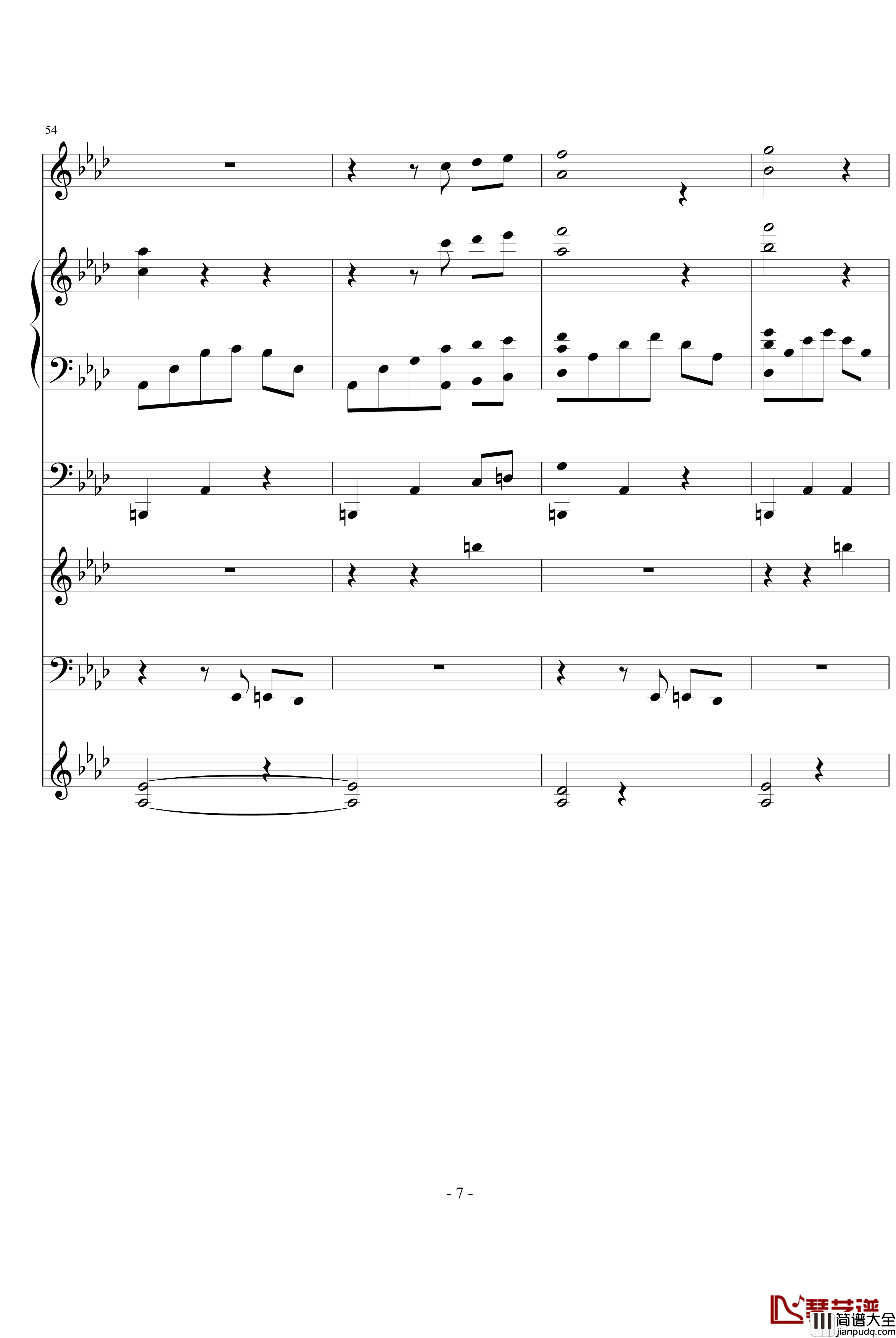 夜洛第二首圆舞曲宁静钢琴谱_ellocz